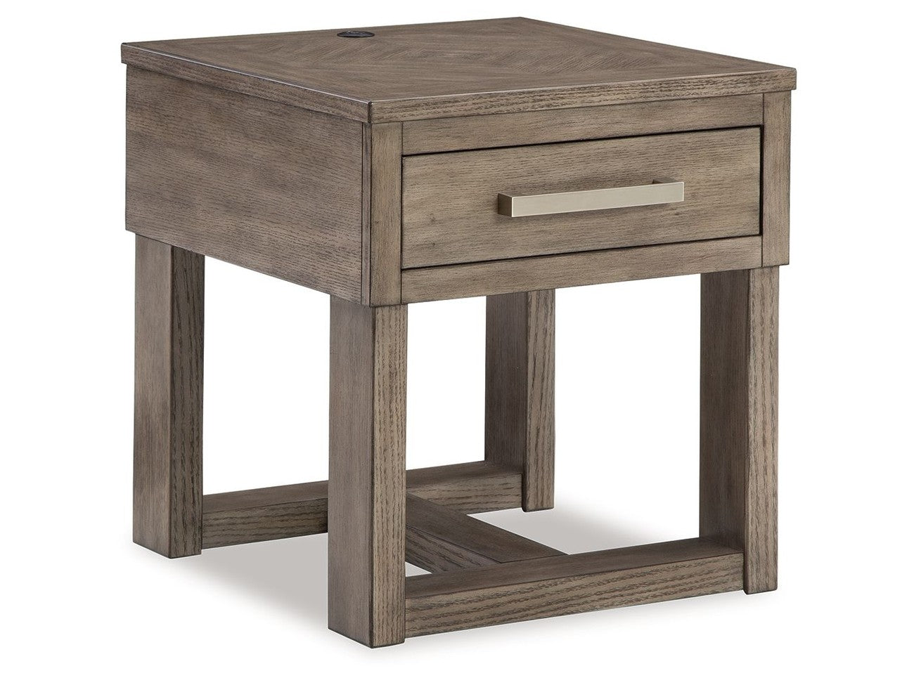 Loyaska - Rectangular End Table - Grayish Brown