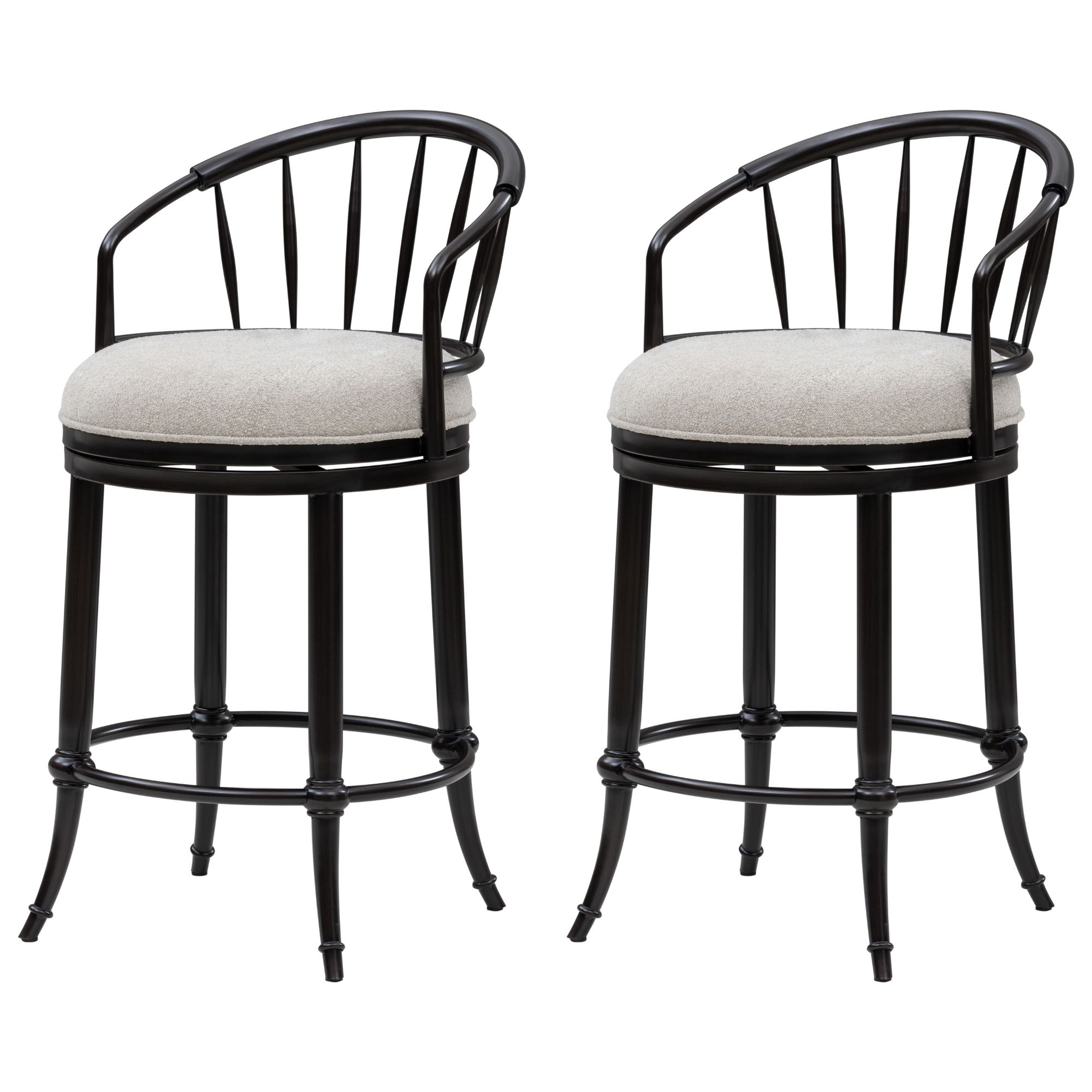 Luther - Commercial Grade Steel Frame Fabric Upholstered Swivel Counter Height Barstool