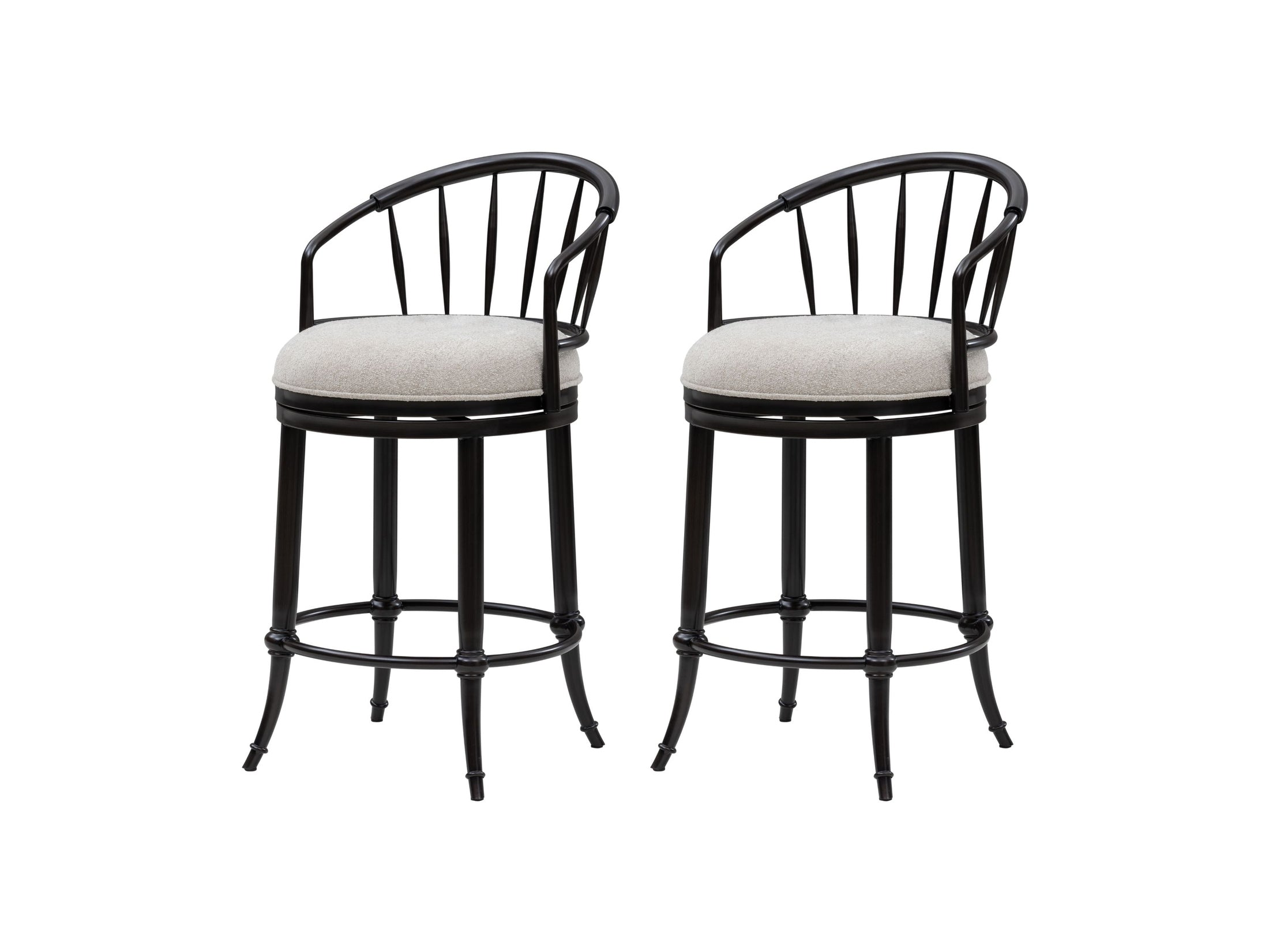 Luther - Commercial Grade Steel Frame Fabric Upholstered Swivel Counter Height Barstool