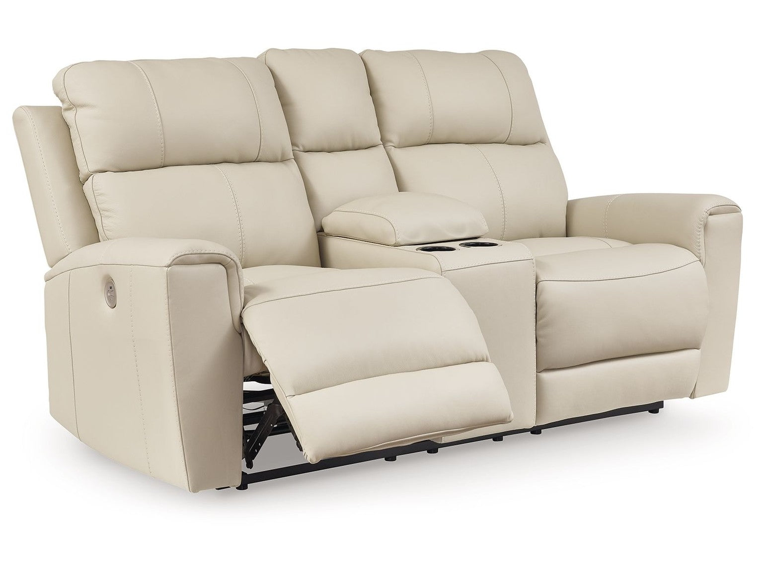 Dahlmoore - Dbl Power Reclining Loveseat With Console - Almond