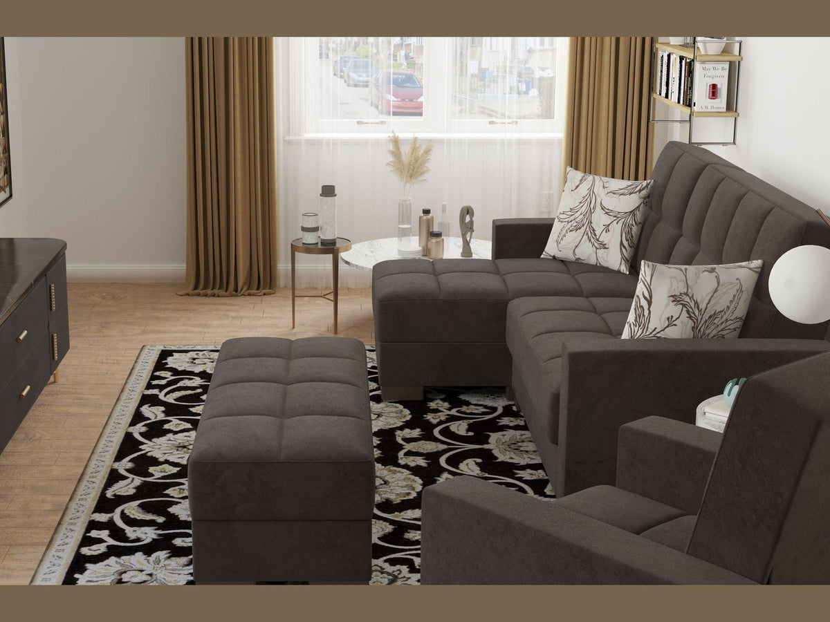 Ottomanson Armada - Upholstered Ottoman With Storage - Microfiber