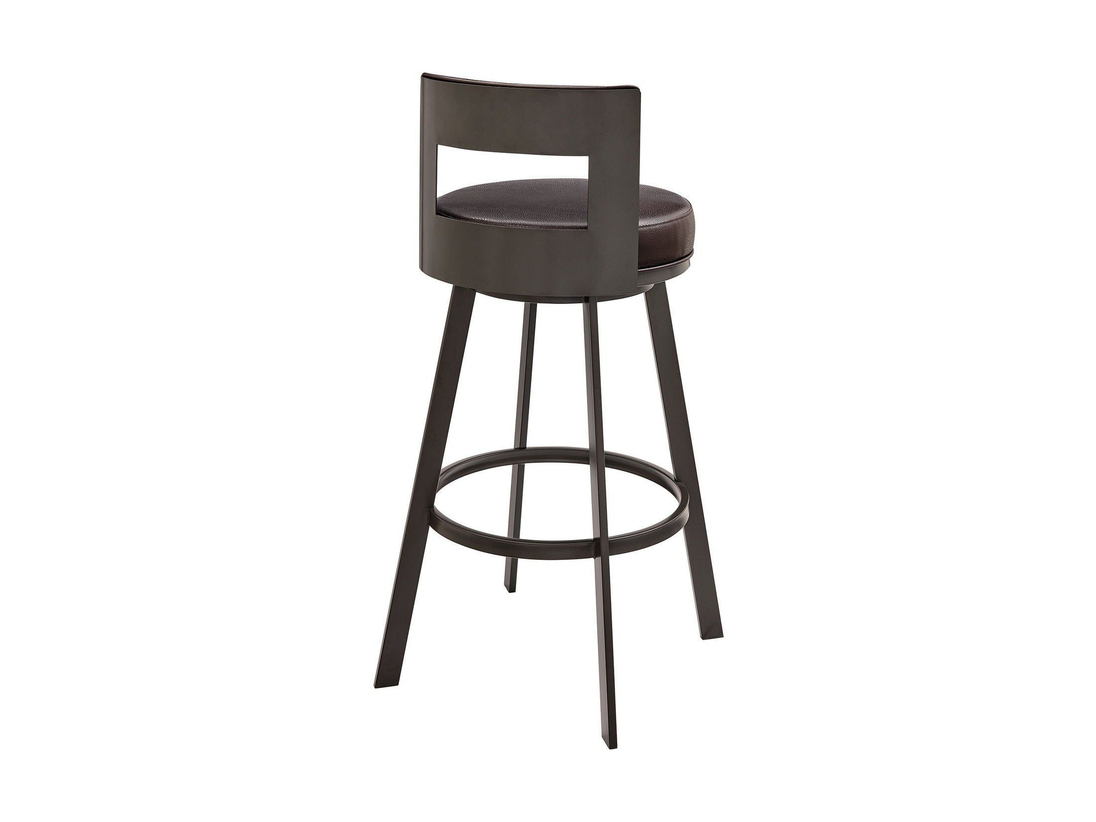 Lynof - Swivel Counter Stool - Black Finish