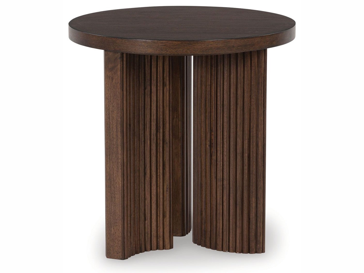 Korestone - Round End Table - Dark Brown