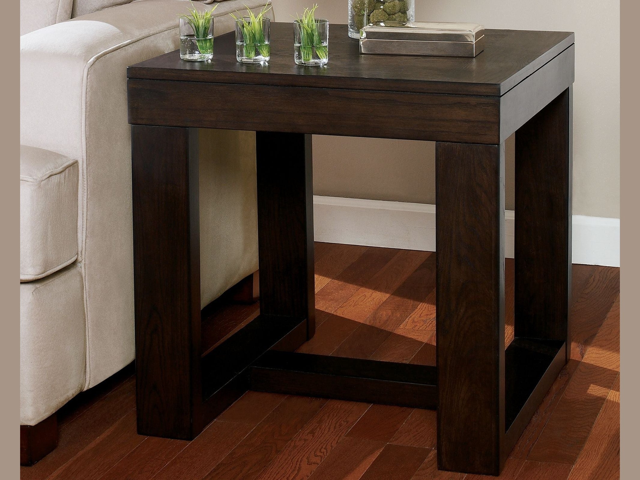 Watson - Square End Table - Dark Brown