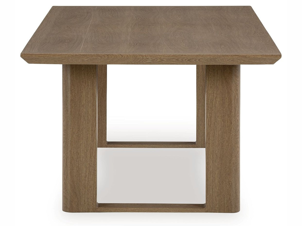 Serene Bay - Rectangular Dining Table With Umbrella Option - Dark Brown