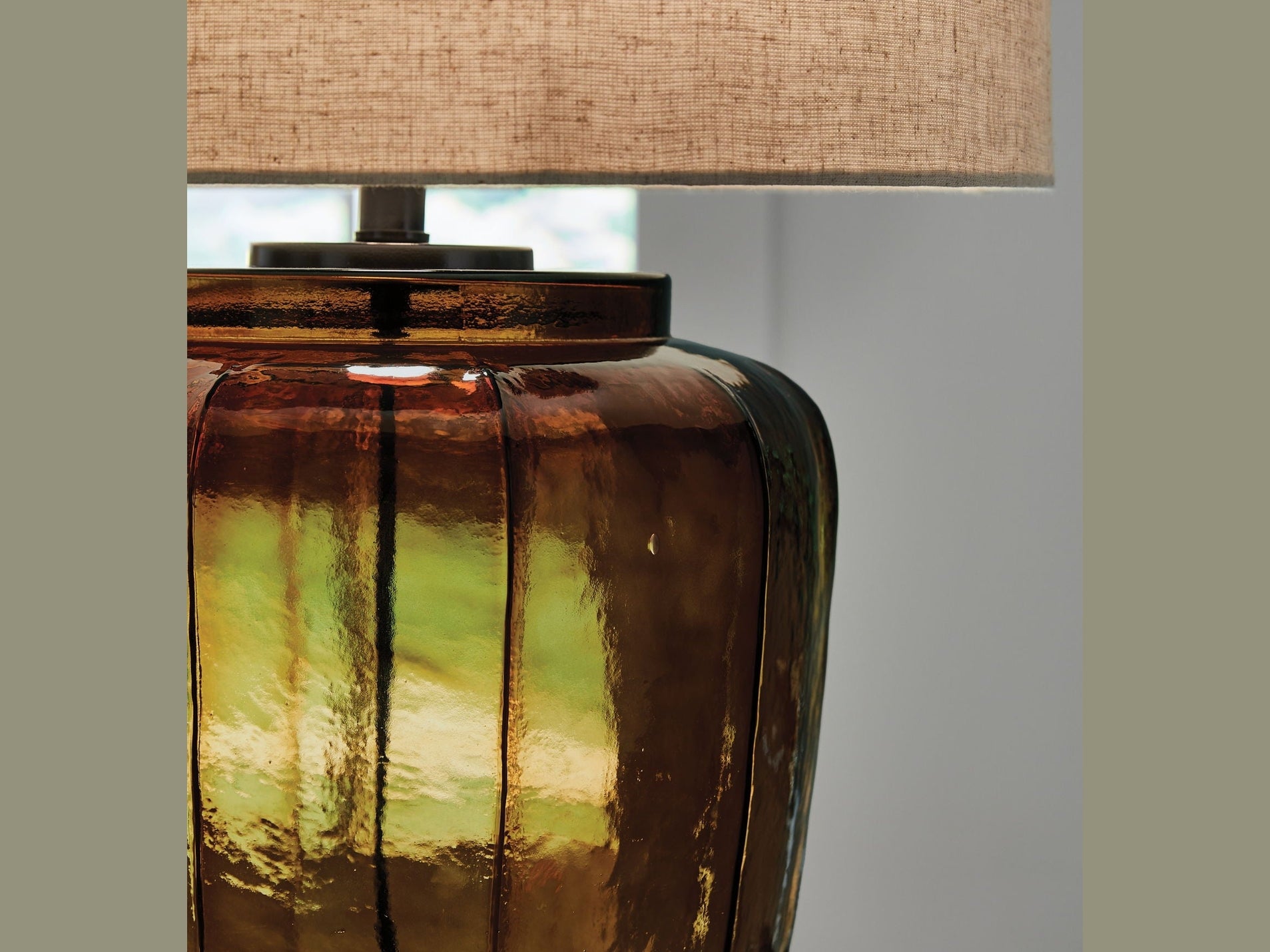 Bainmore - Glass Table Lamp - Amber