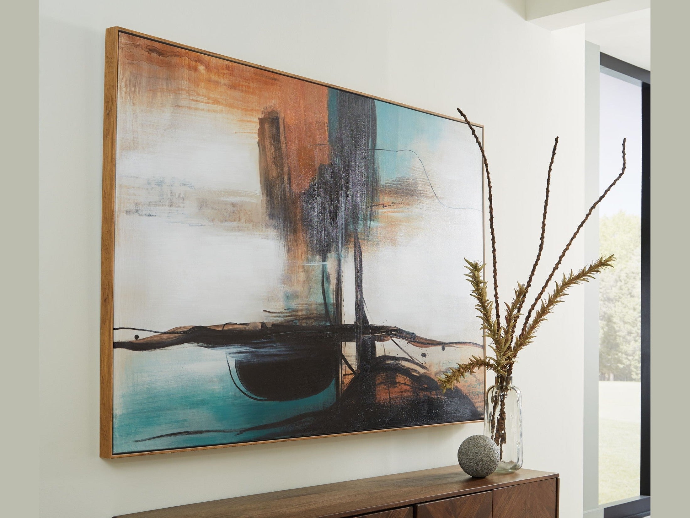 Brunonia - Wall Art - Teal / Orange / Black