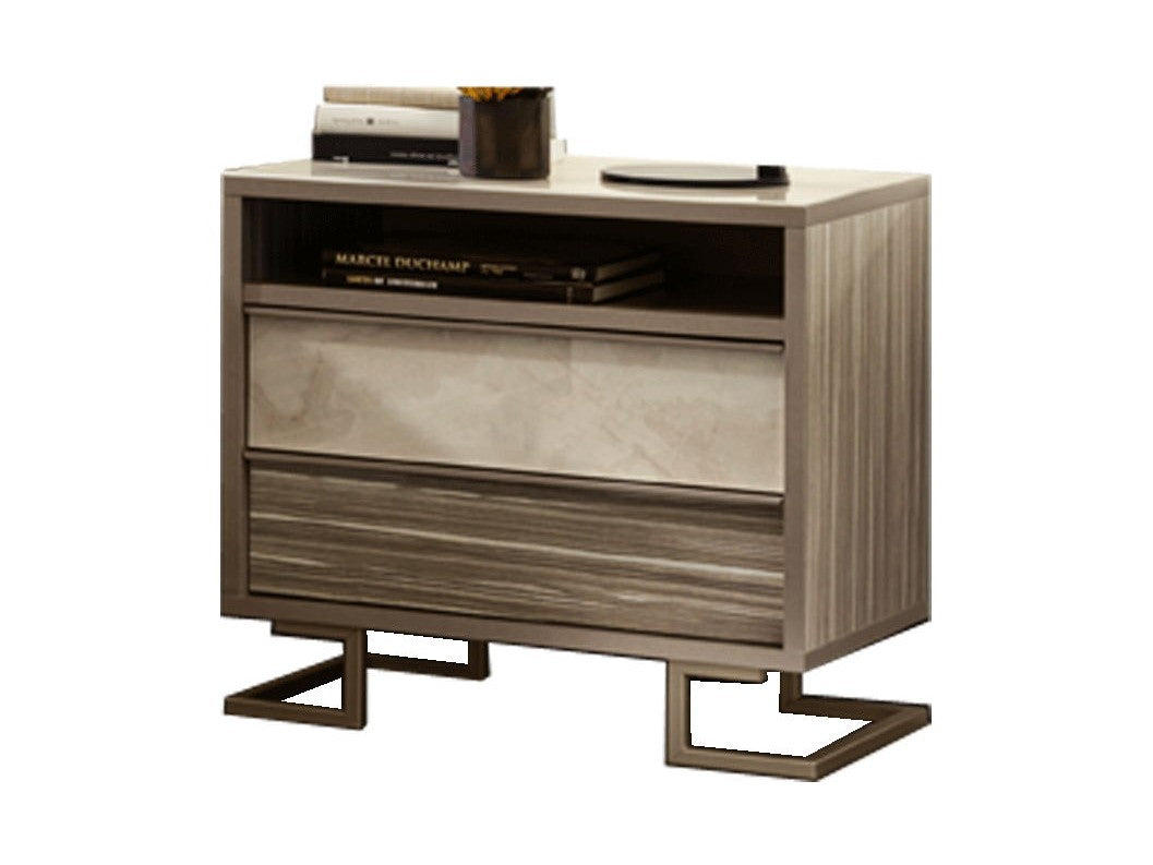 Luce - Nightstand - Beige / Light Brown