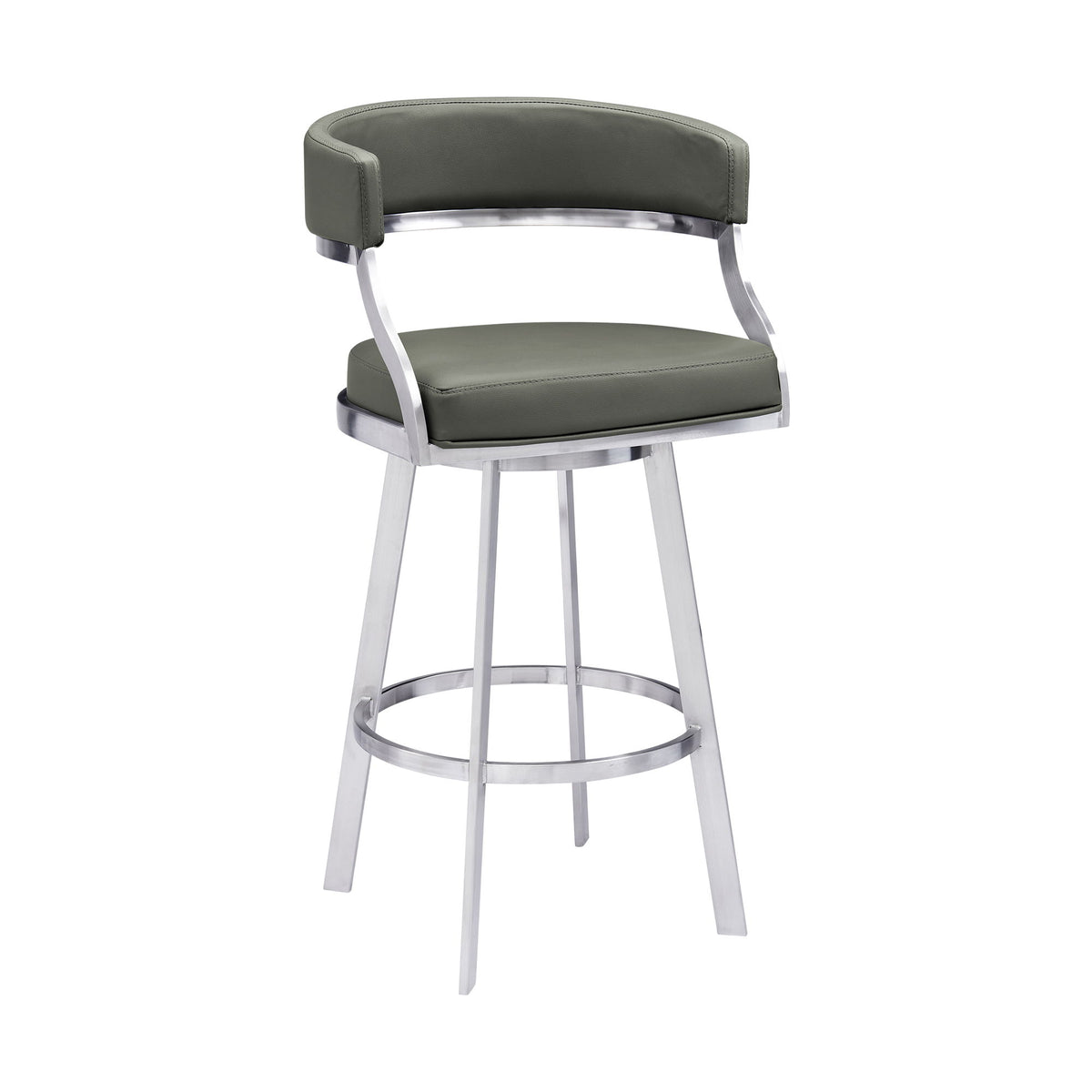Saturn - Counter Height Bar Stool - Brushed Stainless Steel