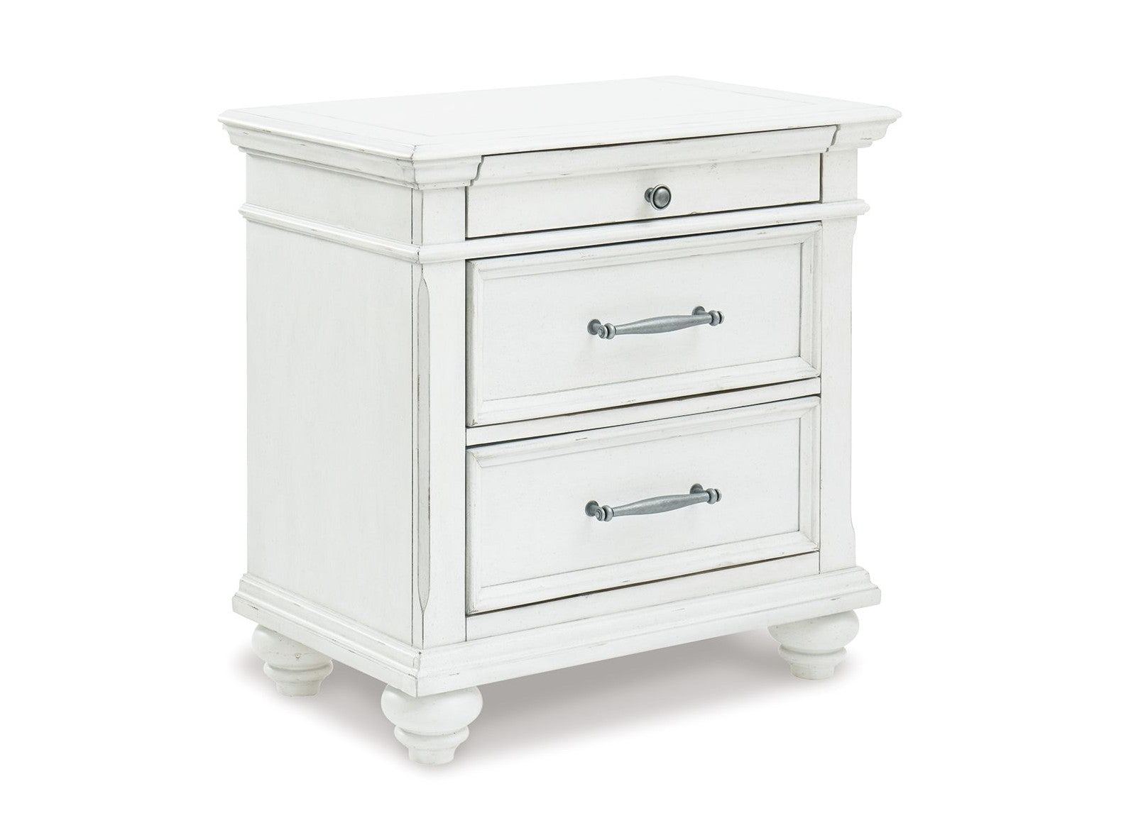 Kanwyn - Three Drawer Night Stand - Whitewash