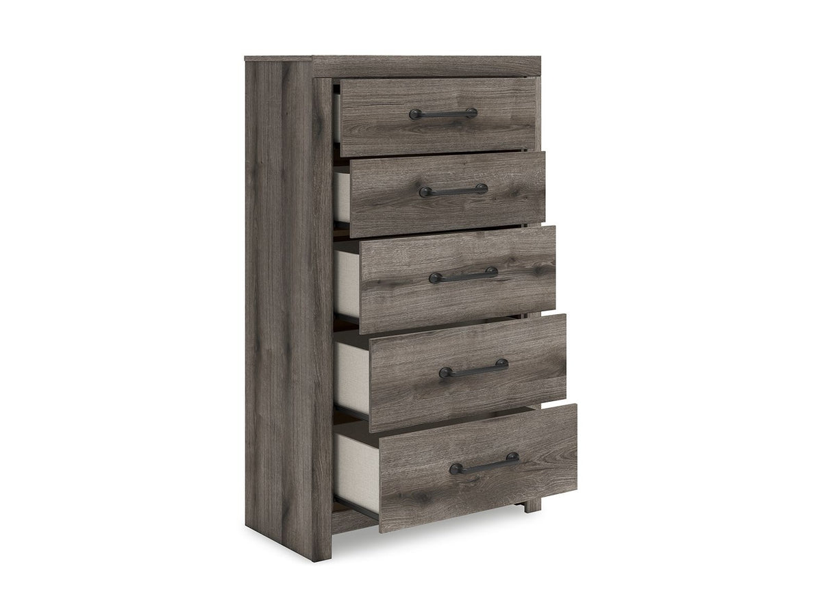 Graystorm - Five Drawer Chest - Brown Gray