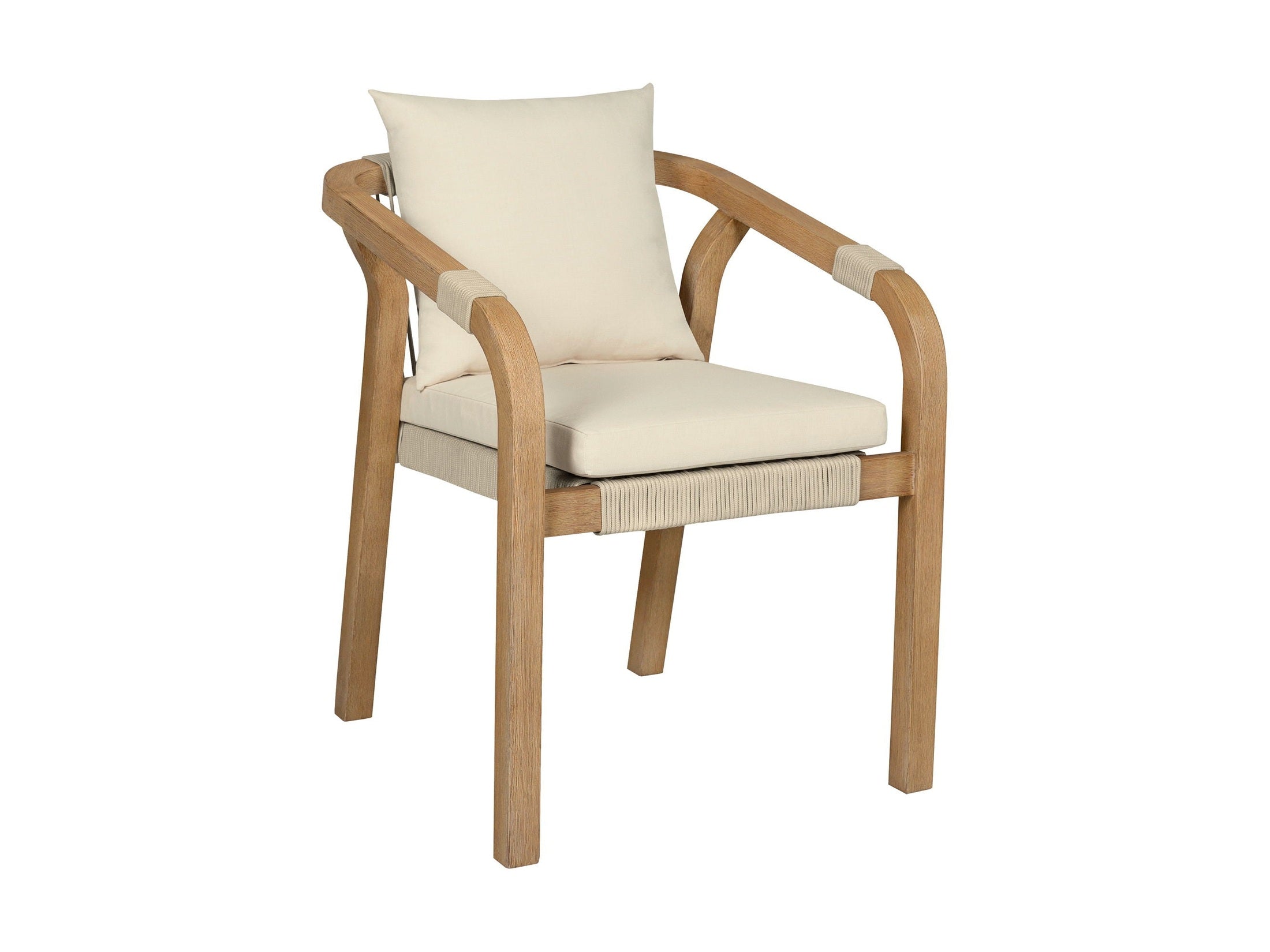 Cypress - Outdoor Patio Dining Chair (Set of 2) - Blonde Eucalyptus / Ivory