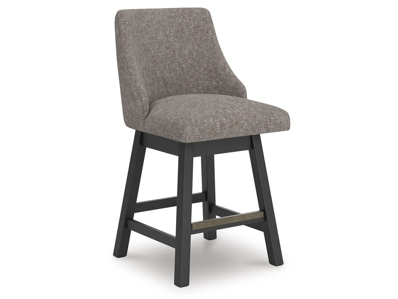 Neymorton - Upholstered Swivel Barstool (Set of 2) - Dark Grayish Brown