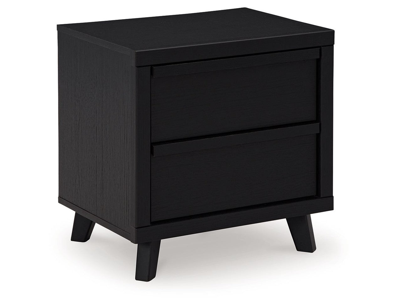 Danziar - Two Drawer Night Stand - Black