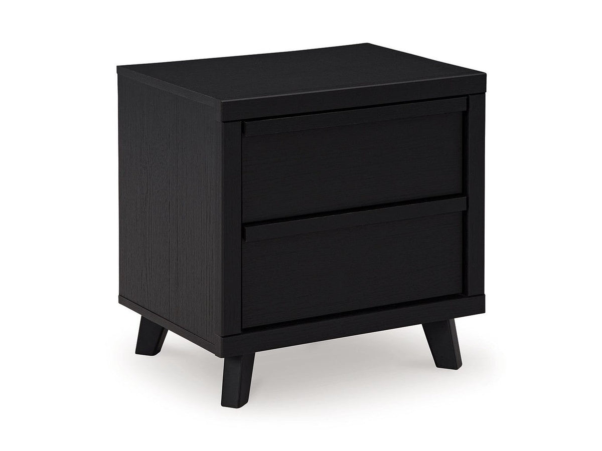 Danziar - Two Drawer Night Stand - Black