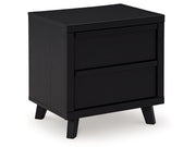 Danziar - Two Drawer Night Stand - Black