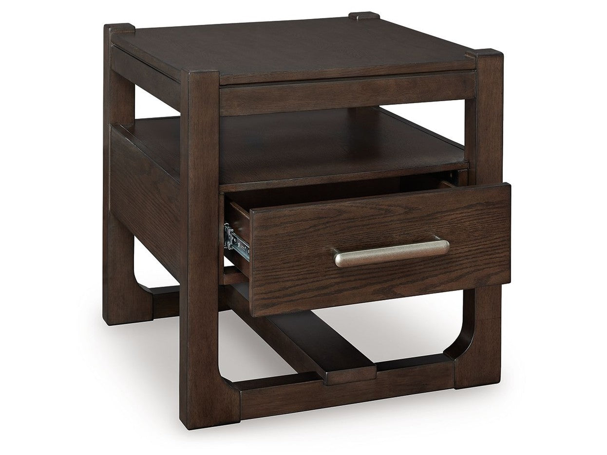 Breckington - Square End Table - Dark Brown