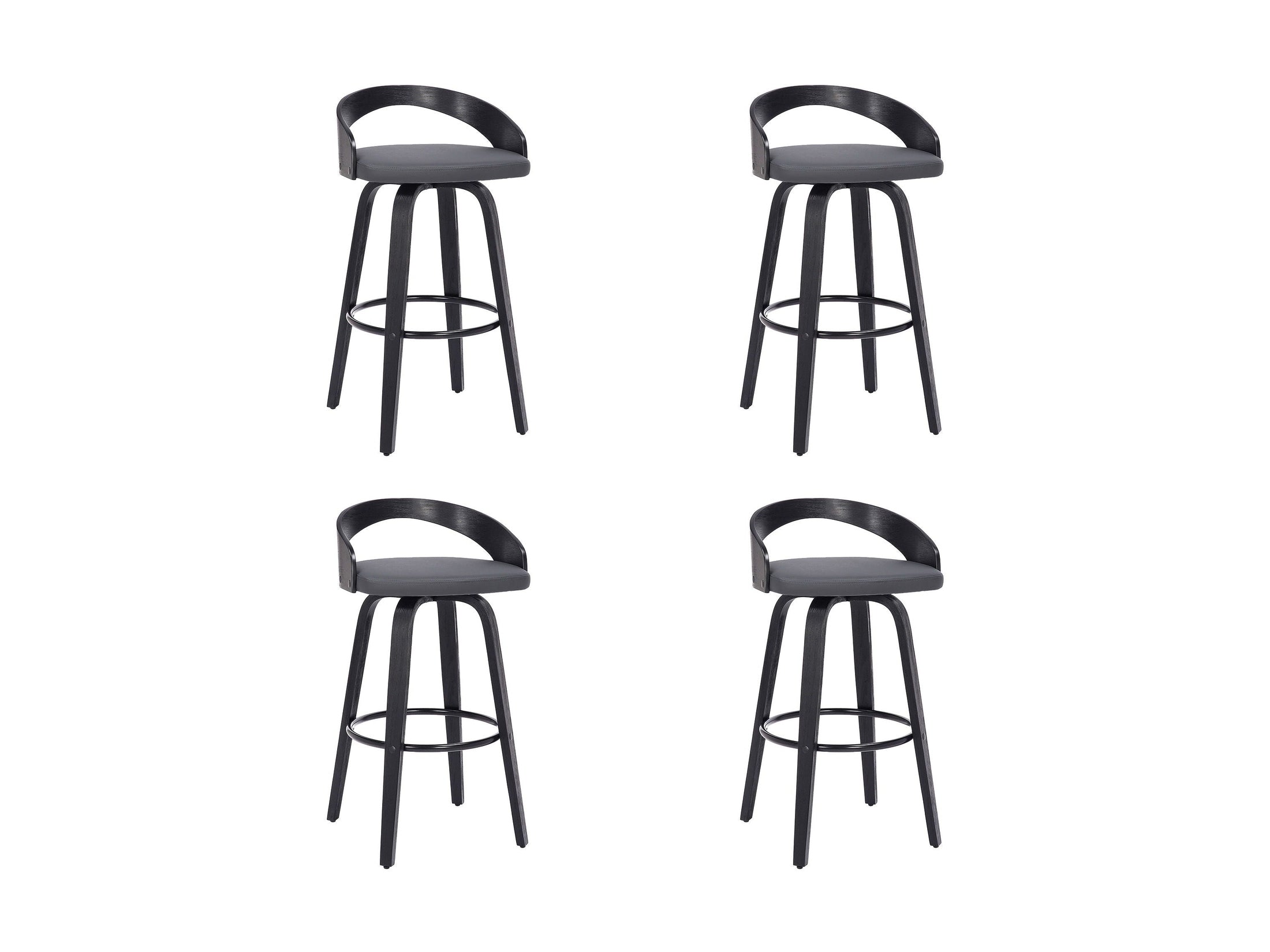 Sonia - 26" Counter Height Swivel Bar Stool - Black Wood