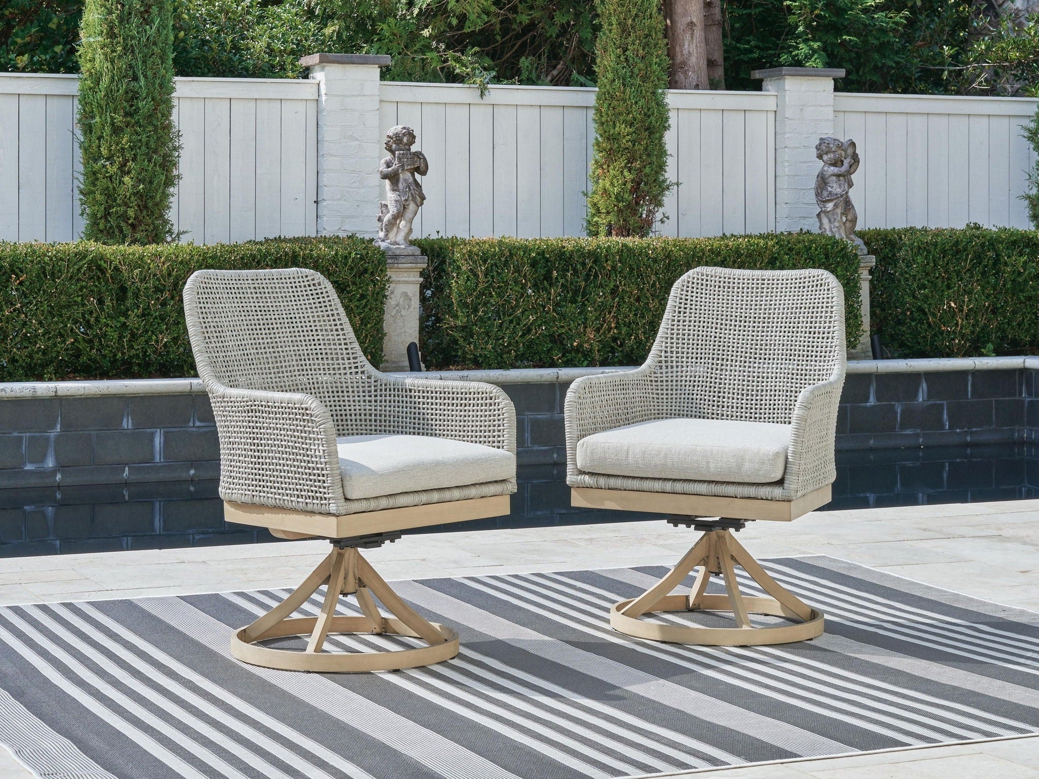 Seton Creek - Swivel Chair With Cushion (Set of 2) - Gray