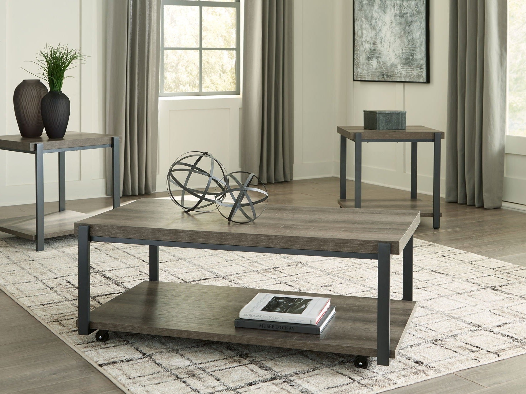 Wilmaden - Occasional Table Set (Set of 3) - Gray / Black
