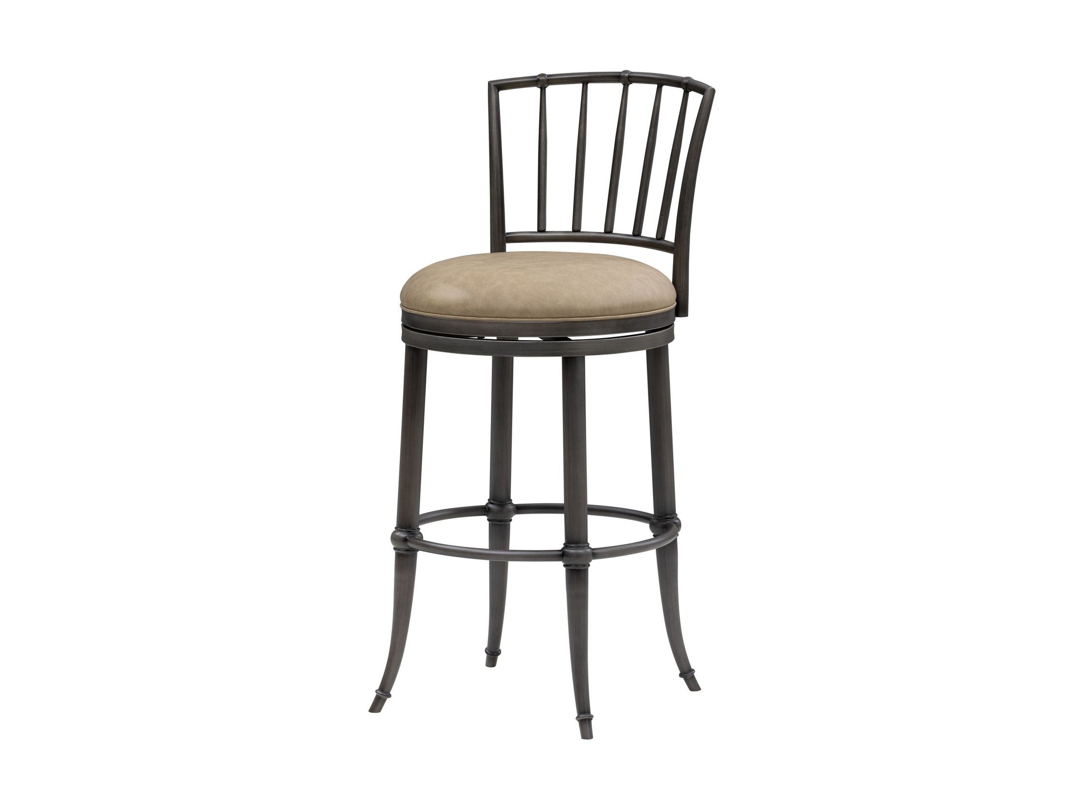 Vince - Commercial Grade Steel Frame Faux Leather Upholstered Swivel Bar Height Barstool