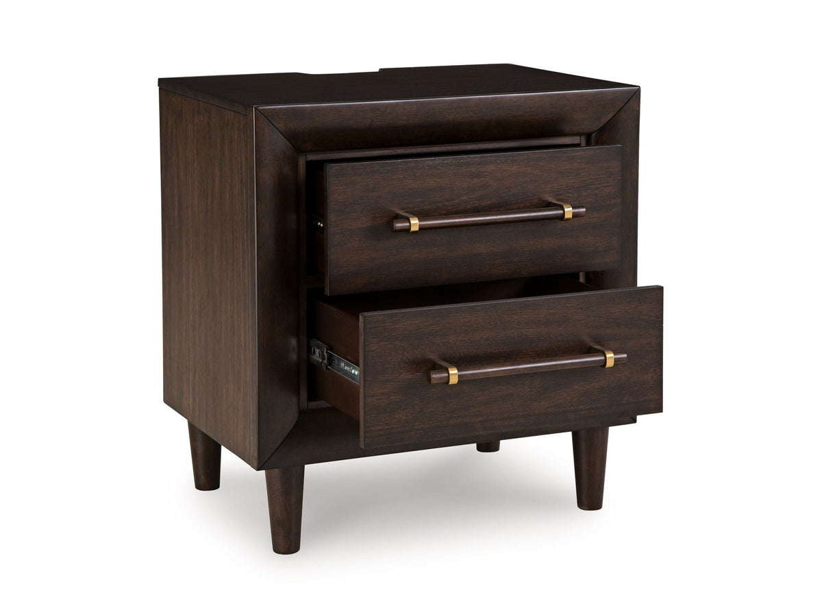 Dantenton - Two Drawer Night Stand - Merlot