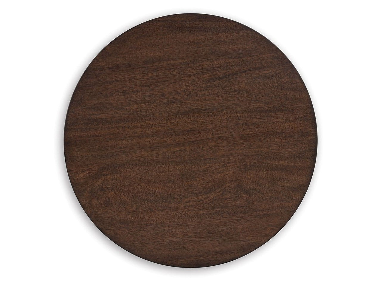 Korestone - Round End Table - Dark Brown