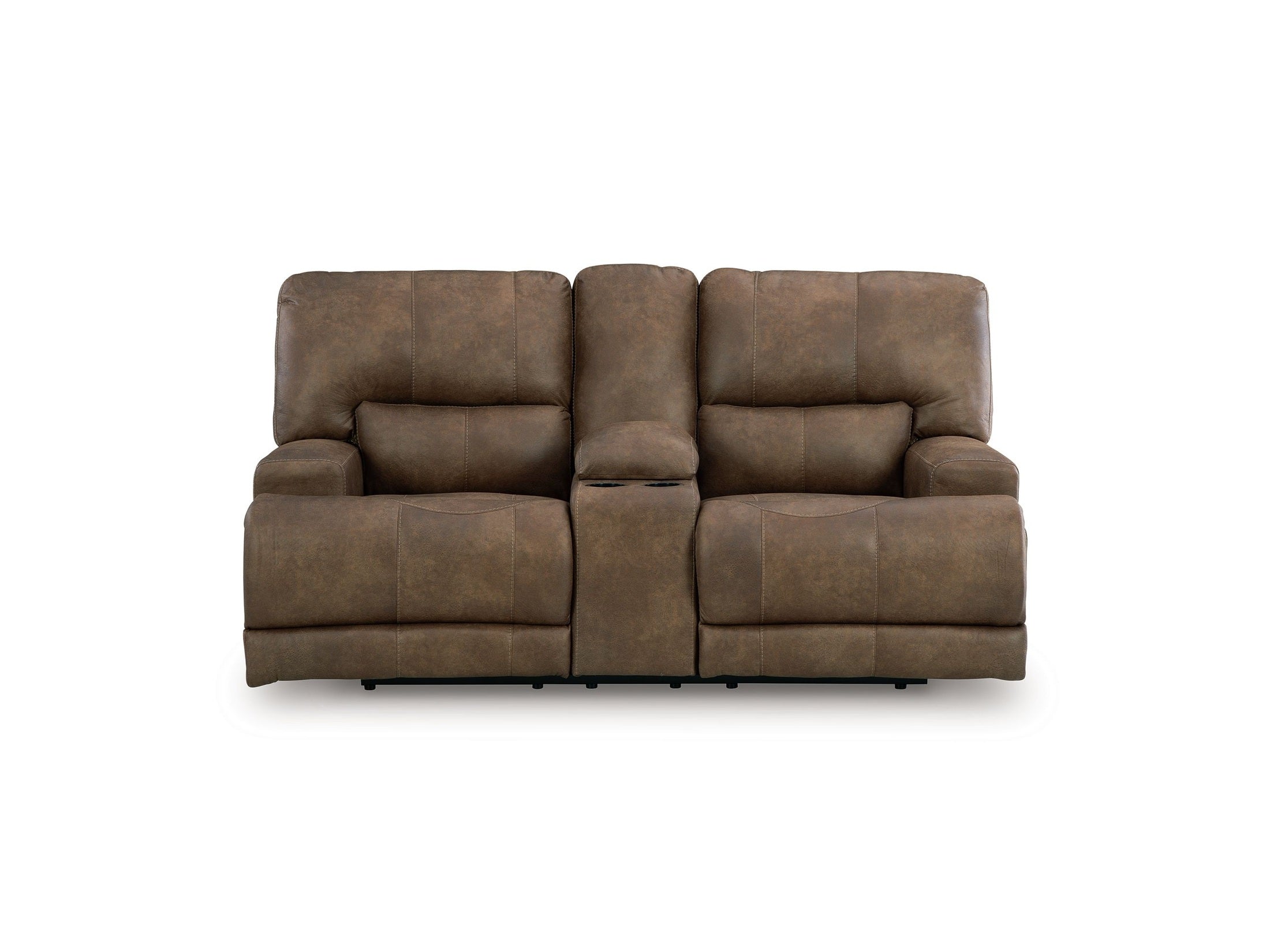 Beckley Place - Power Reclining Loveseat With Console / Adjustable Headrest - Earth