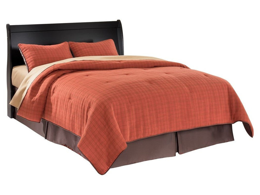 Huey Vineyard - Queen Sleigh Headboard - Black