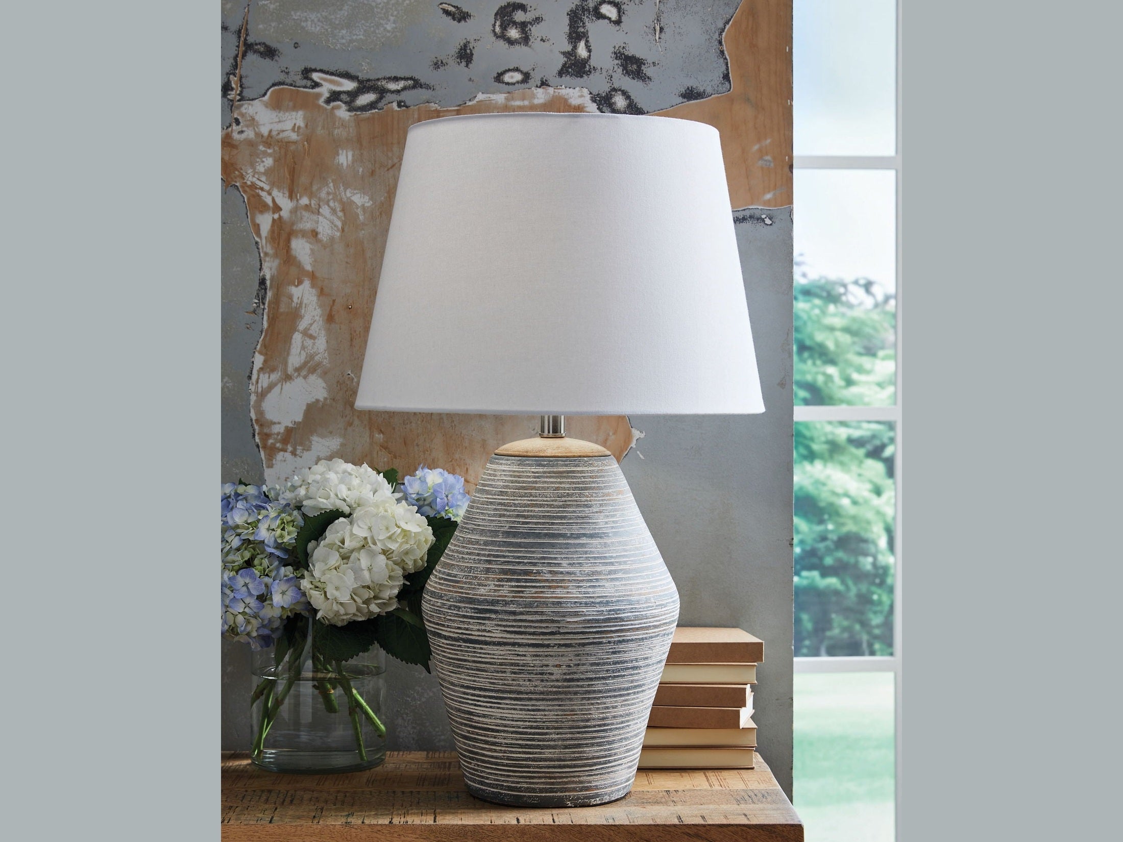 Lawrock - Terracotta Table Lamp - Antique Blue