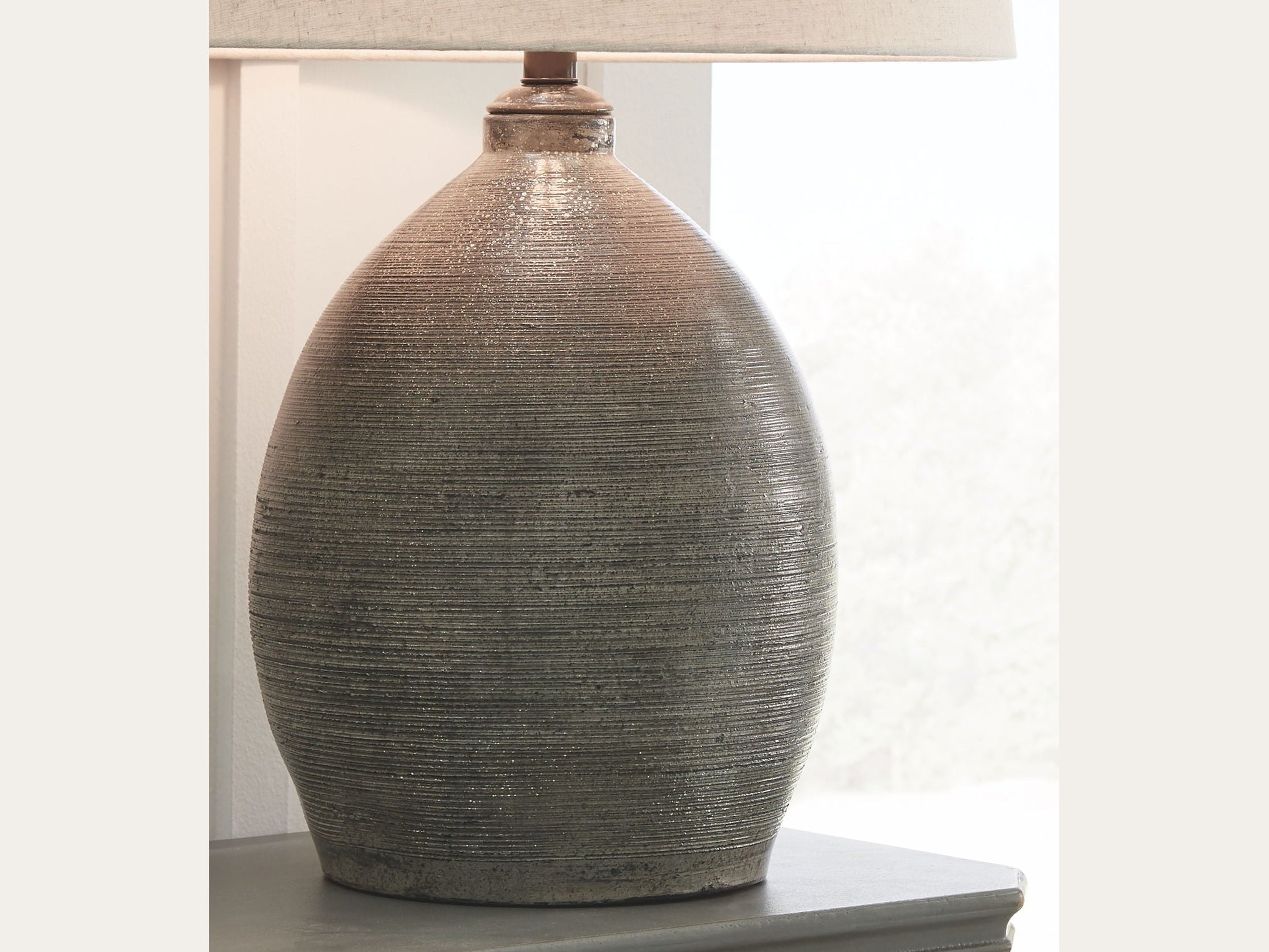 Joyelle - Terracotta Table Lamp  - Gray