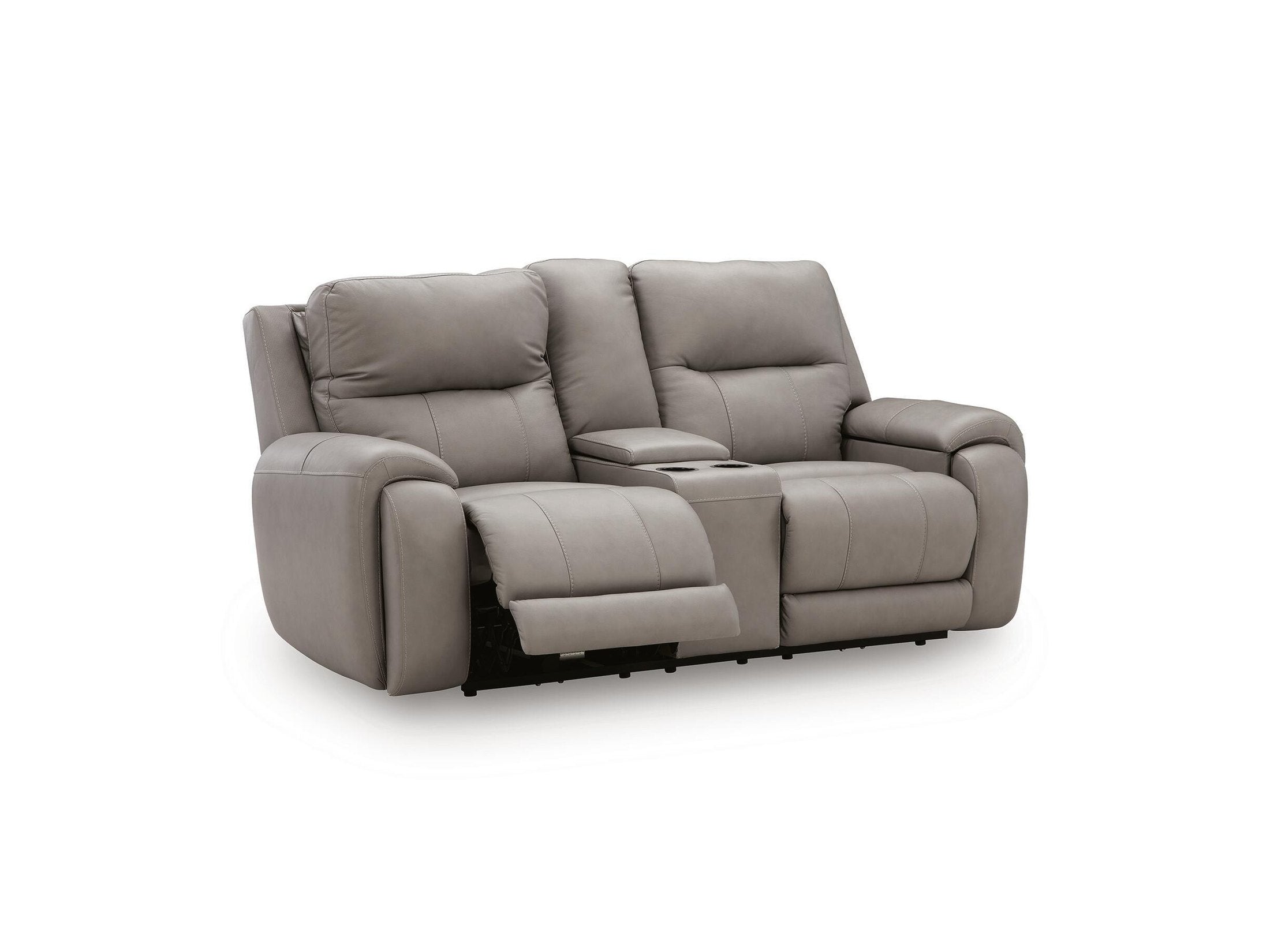 Real Moments - Power Reclining Loveseat With Audio Seating - Ash