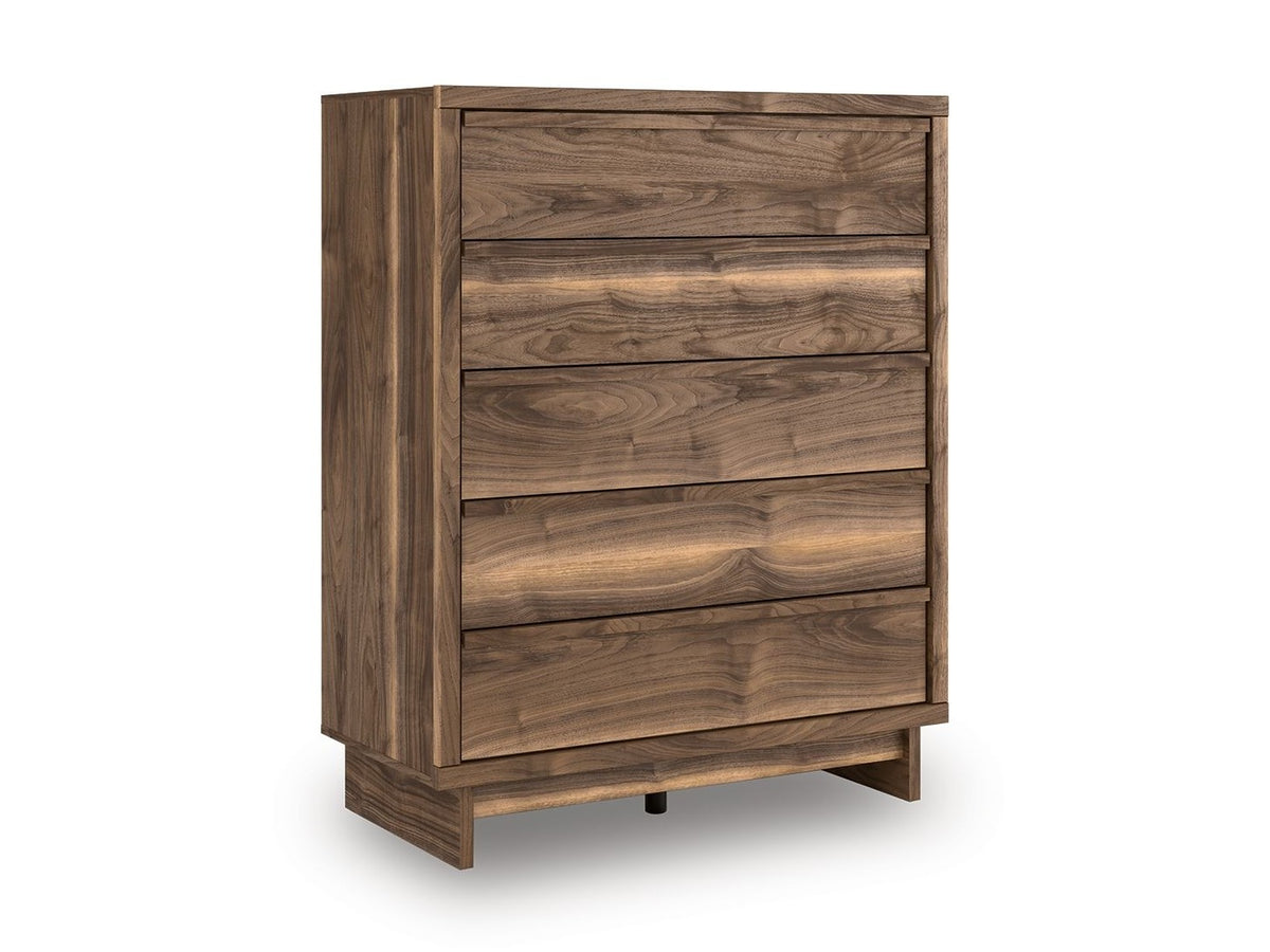 Chirason - Five Drawer Wide Chest - Brown