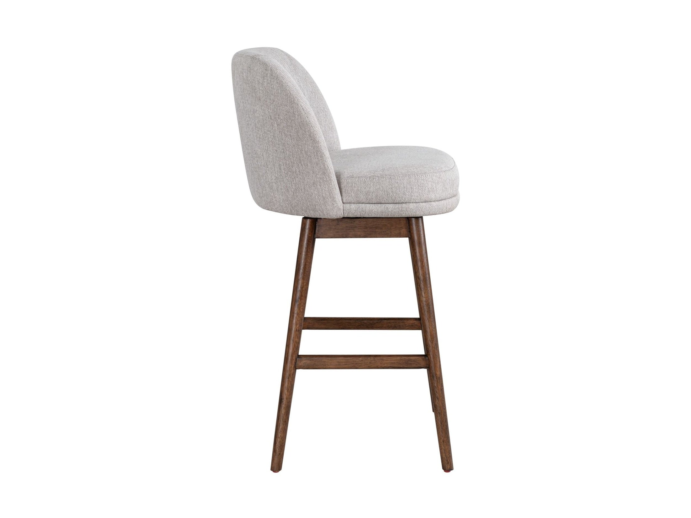 Sadie - Solid Wood Upholstered 30" Bar Height Swivel Barstool