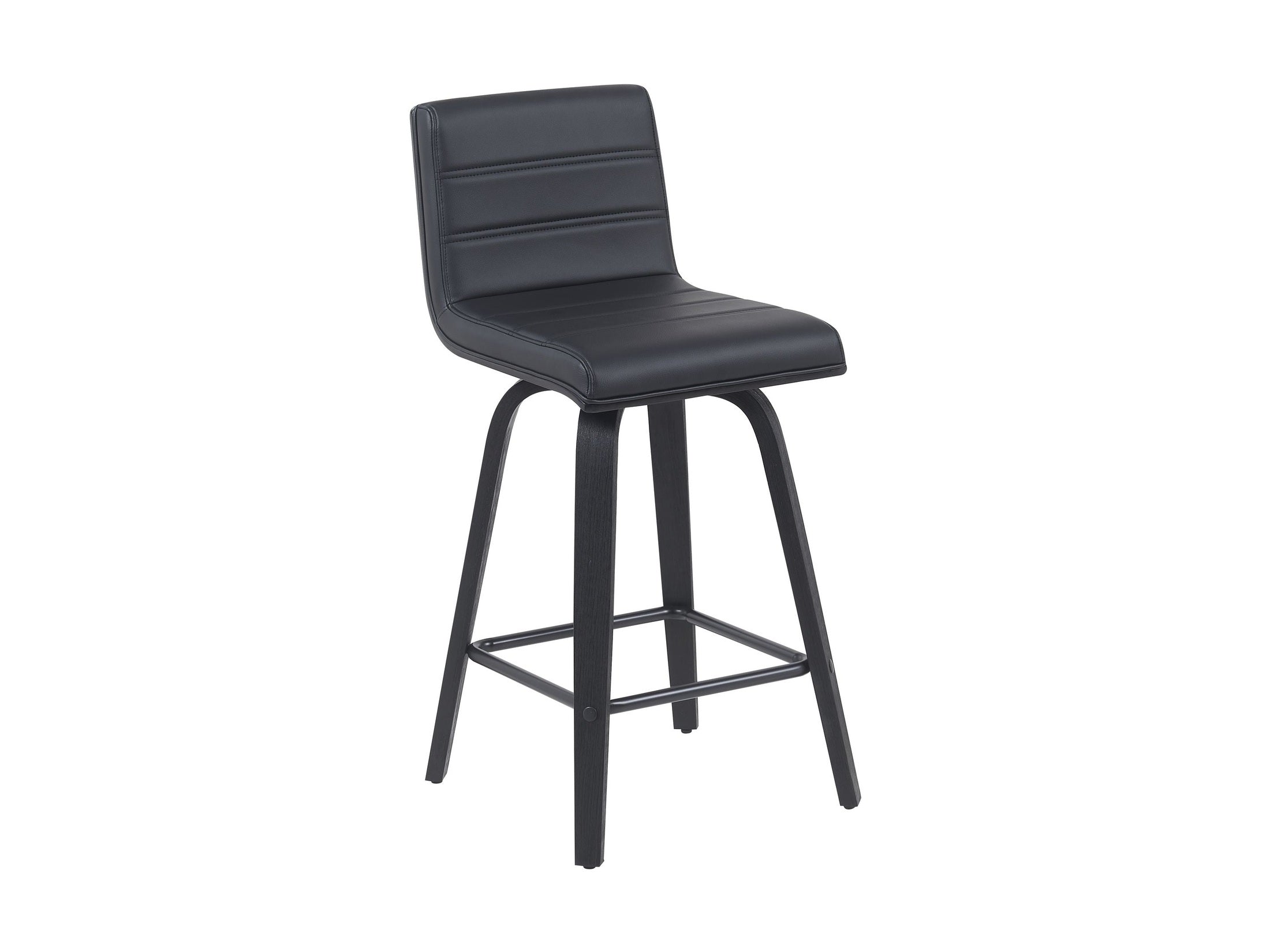 Vienna - Modern Counter Height Swivel Bar Stool - Black Brushed Wood Frame