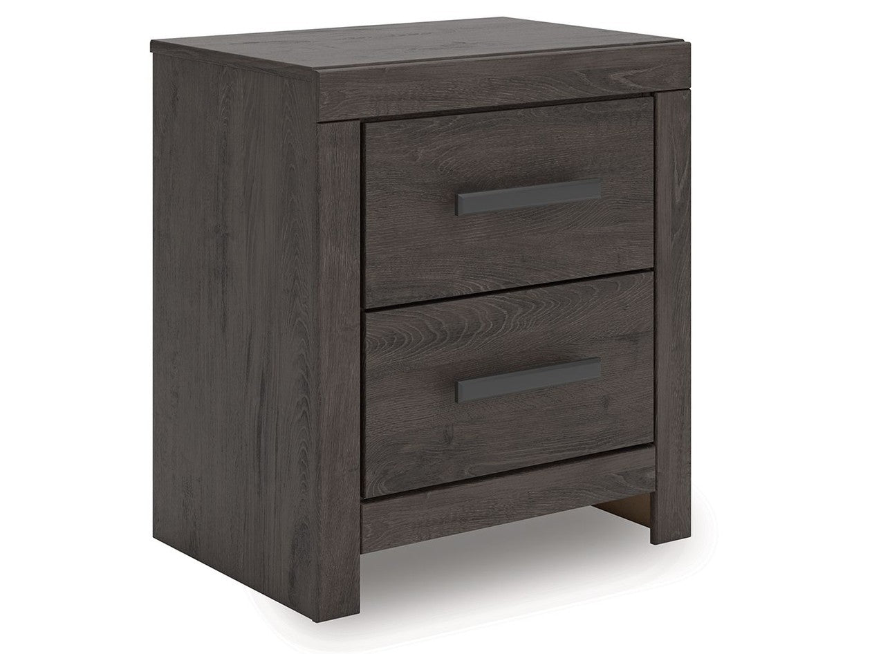 Prendonea - Two Drawer Night Stand - Charcoal