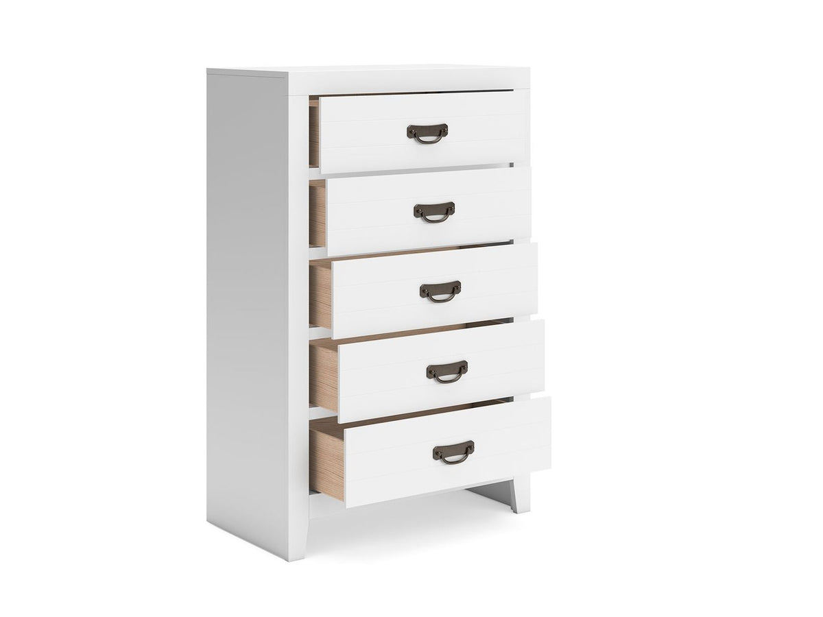 Binterglen - Five Drawer Chest - White