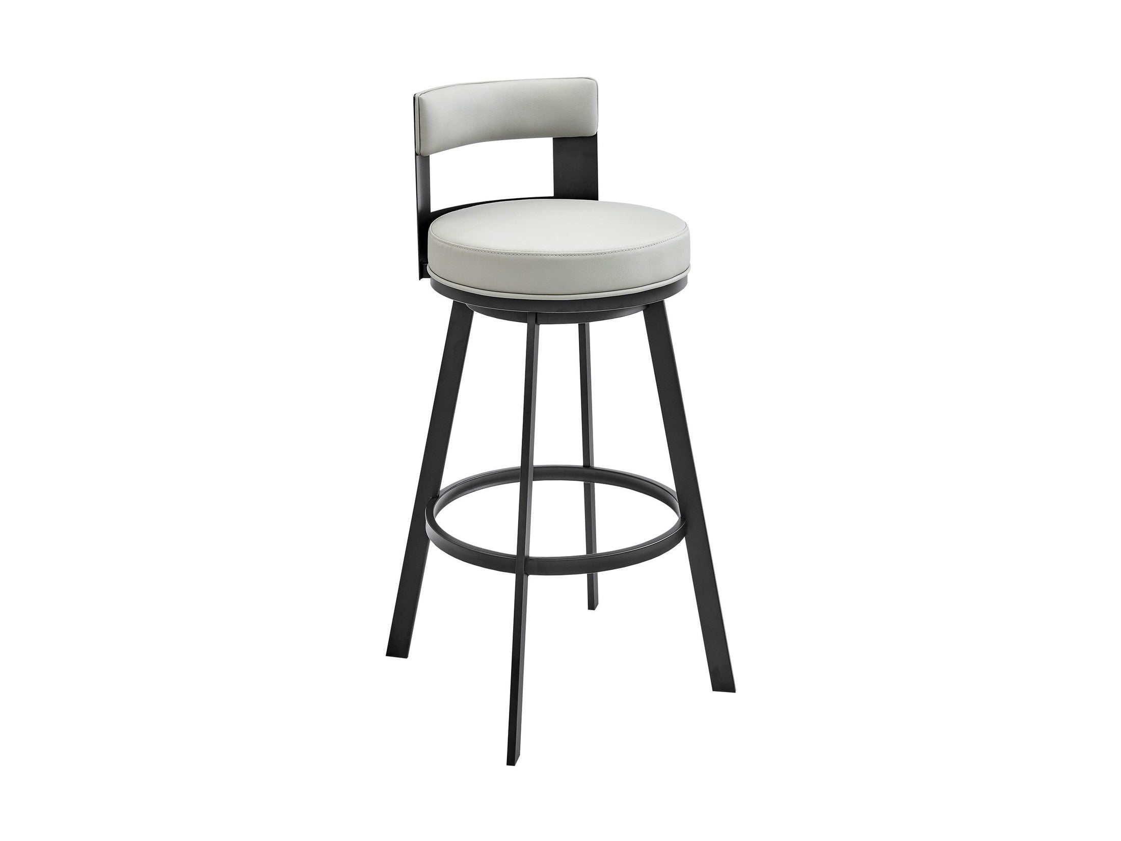 Lynof - Swivel Counter Stool - Black Finish