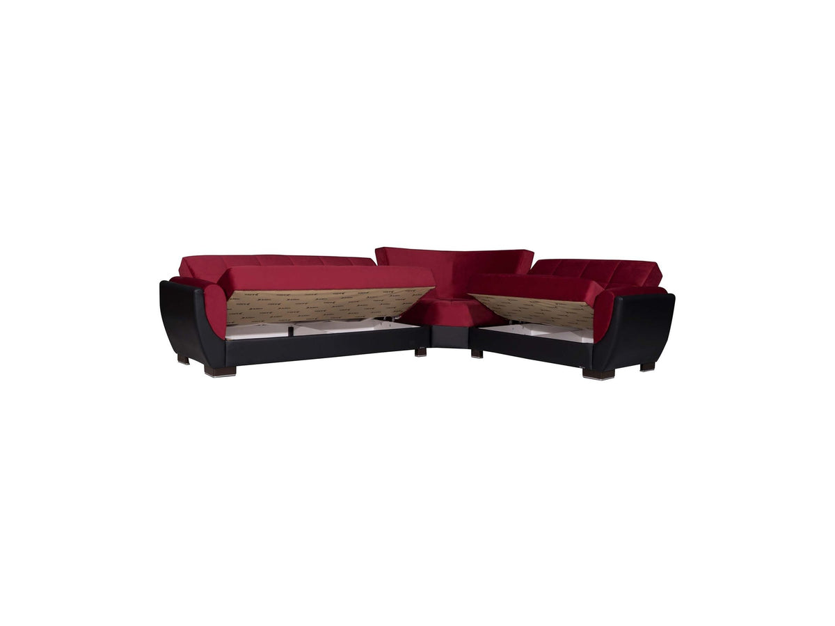 Ottomanson Armada Air - Upholstered Convertible Sectional With Storage - Microfiber