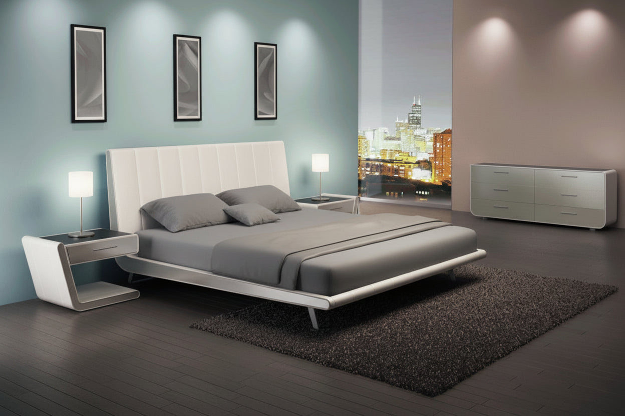 Elite Modern Zina Bed with Fully Upholstered Headboard