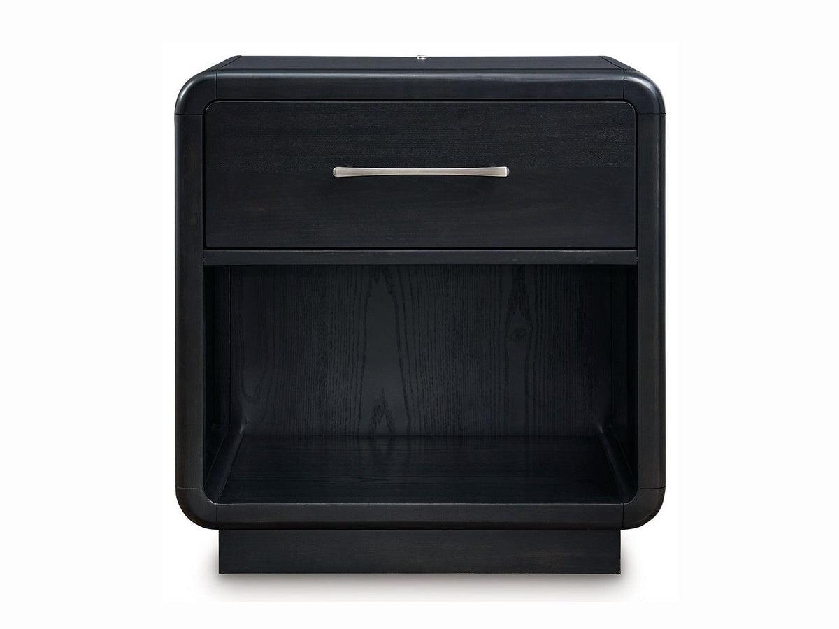 Rowanbeck - One Drawer Night Stand - Black