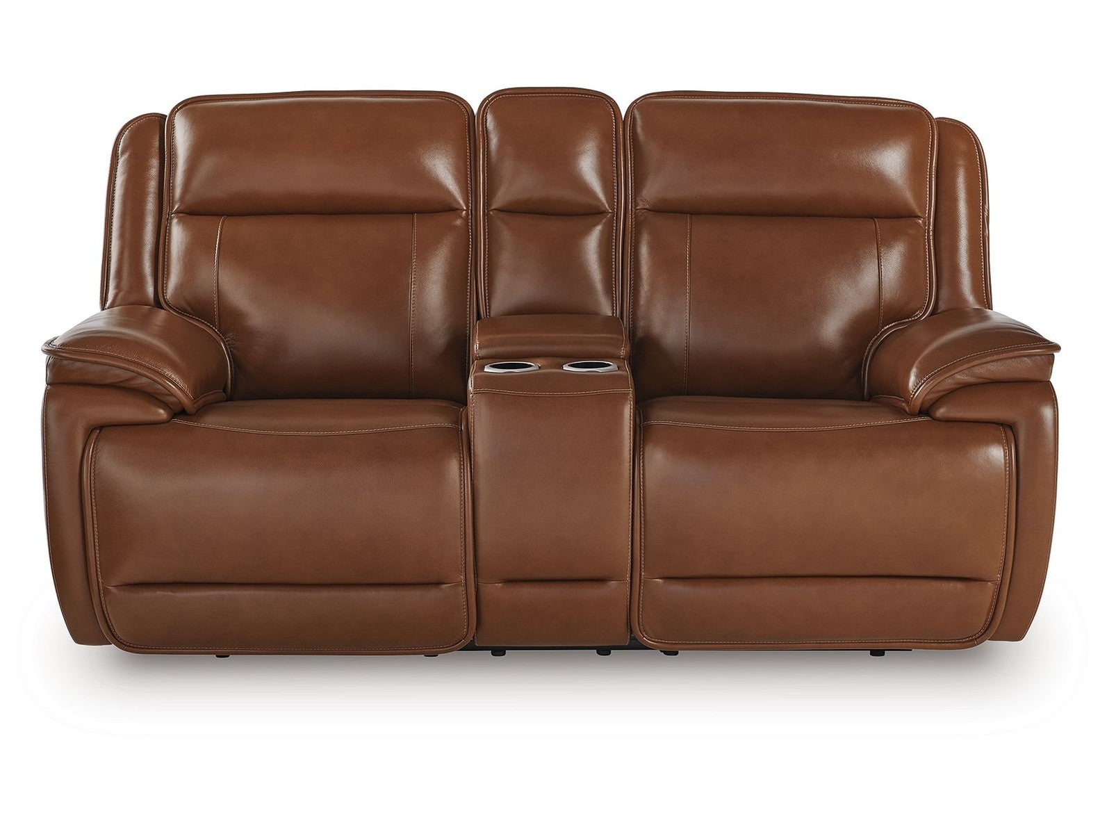 Healy Pier - Power Reclining Loveseat With Console / Adj Headrest - Chocolate