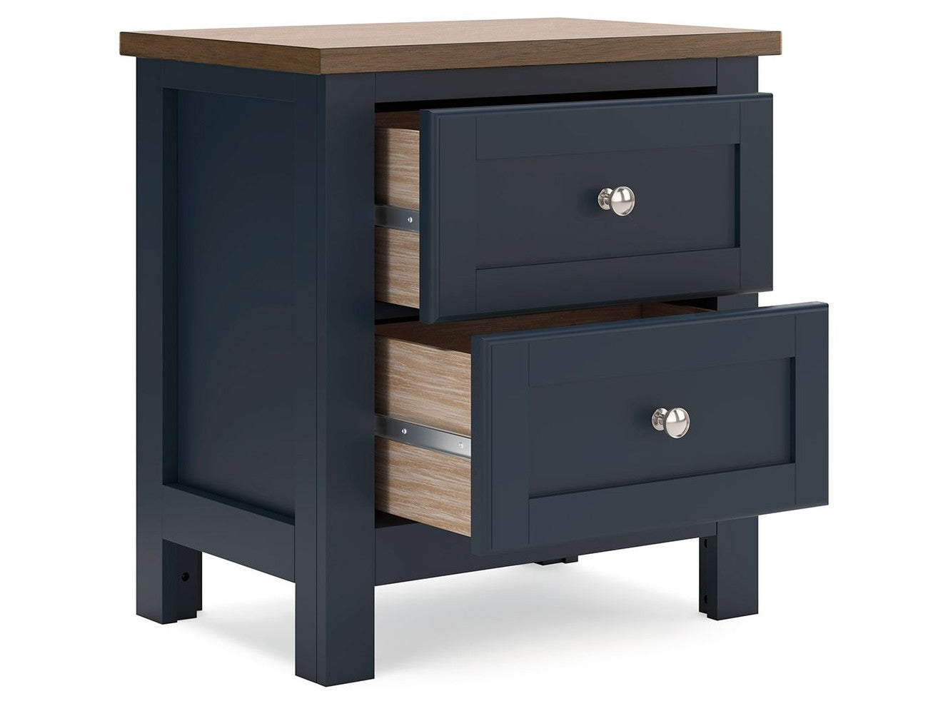 Landocken - Two Drawer Night Stand - Brown / Blue