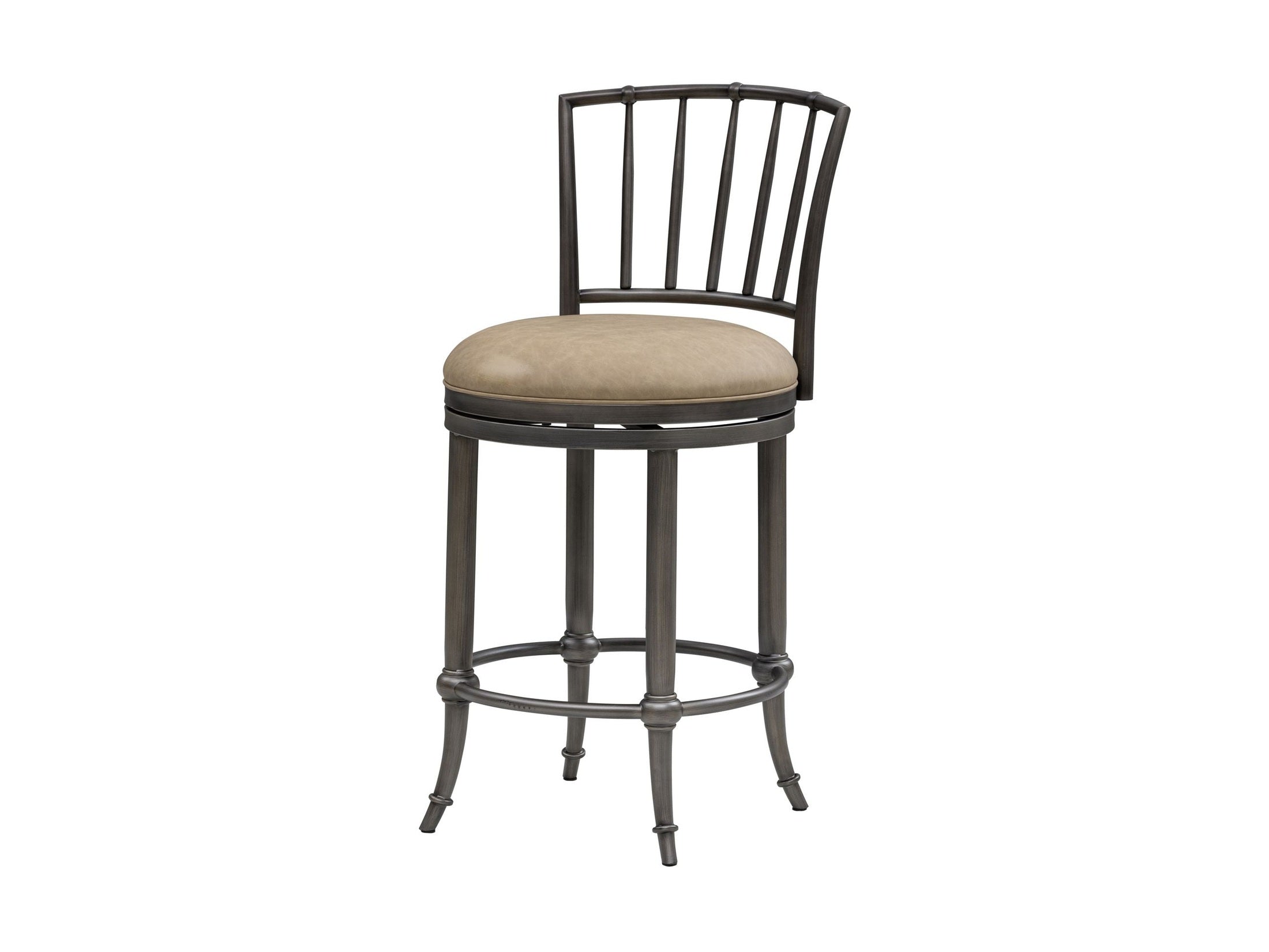Vince - Commercial Grade Steel Frame Faux Leather Upholstered Swivel Counter Height Barstool