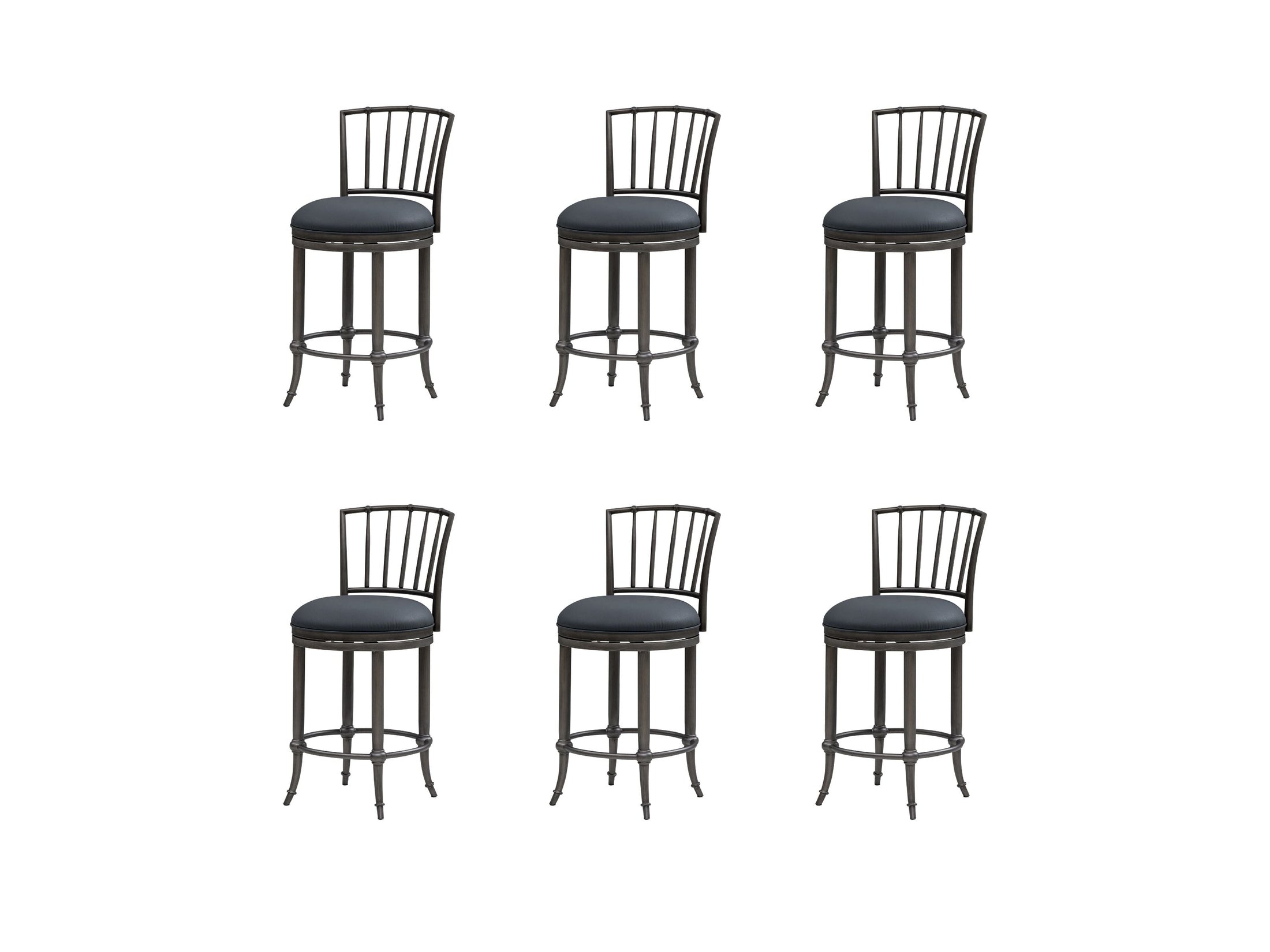Vince - Commercial Grade Steel Frame Faux Leather Upholstered Swivel Counter Height Barstool