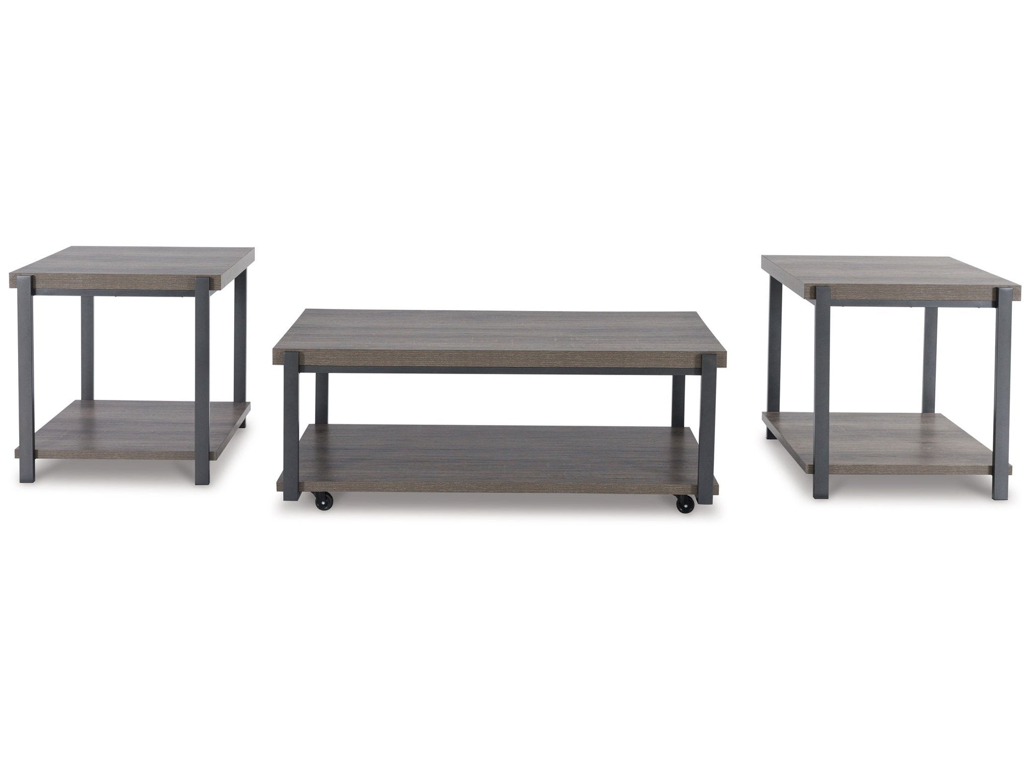 Wilmaden - Occasional Table Set (Set of 3) - Gray / Black