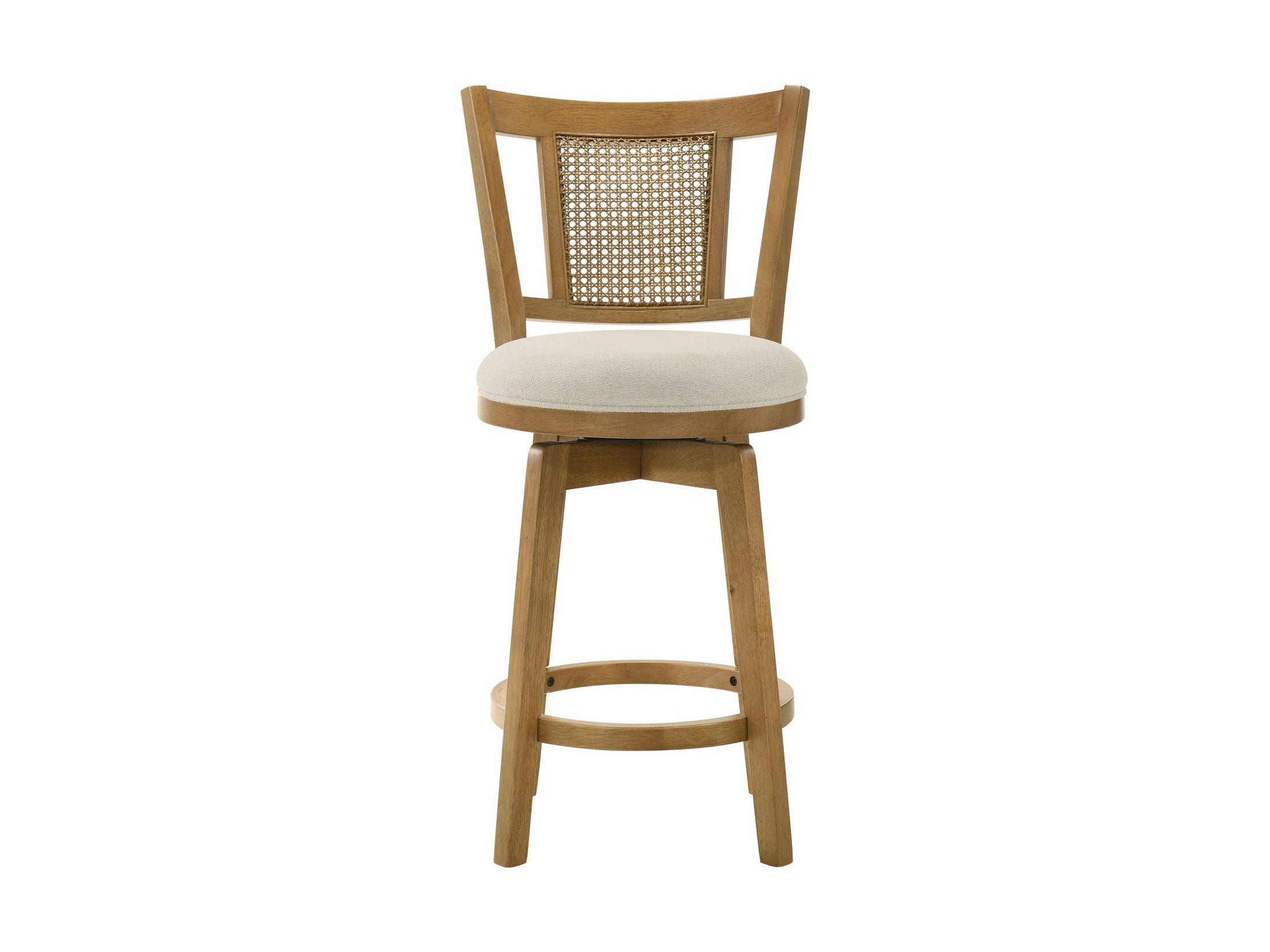 Isla - 26" Amber Glow Counter Height Rubberwood Swivel Barstool