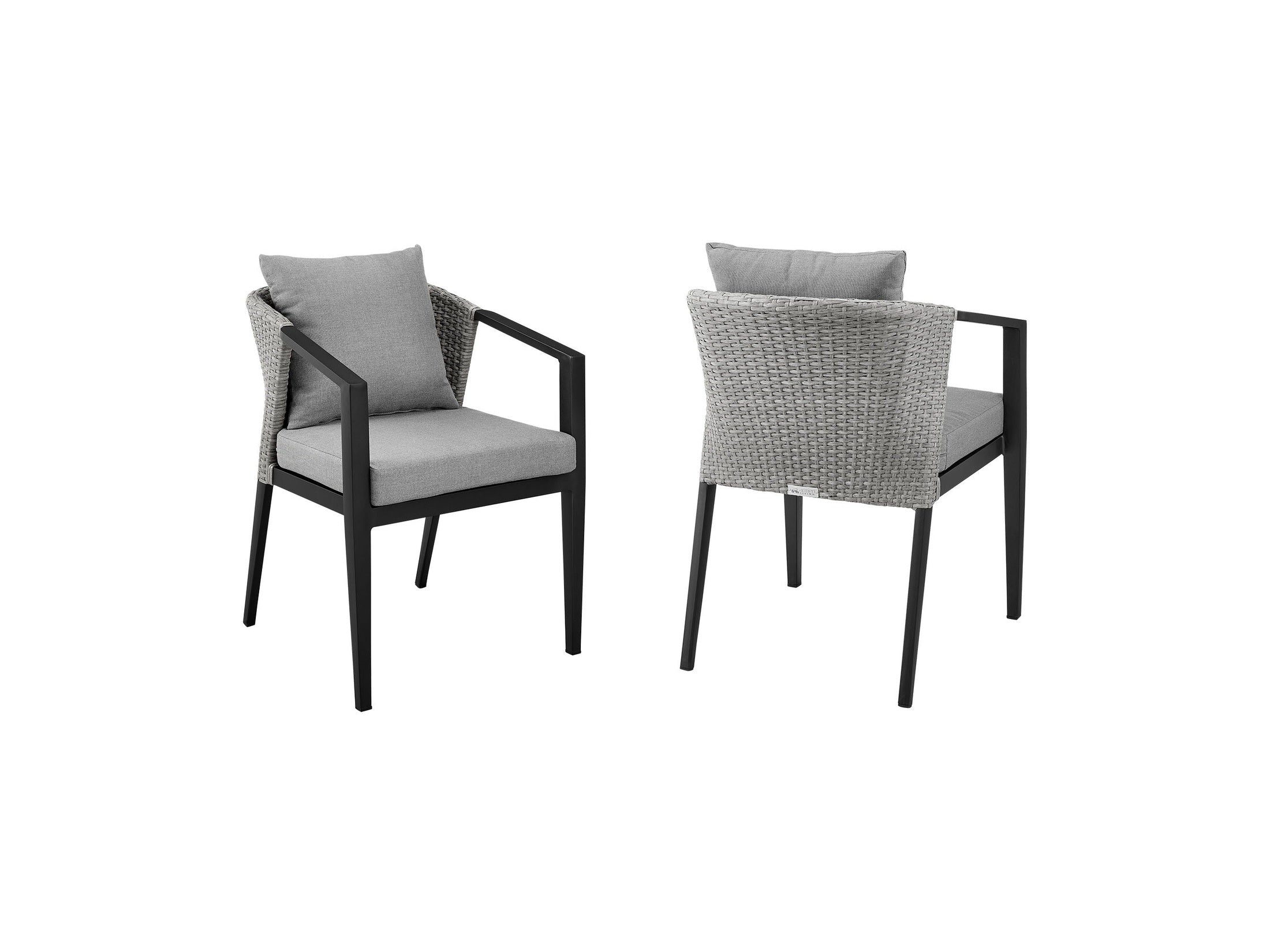 Palma - Outdoor Patio Dining Chairs With Cushions (Set of 2) - Aluminum