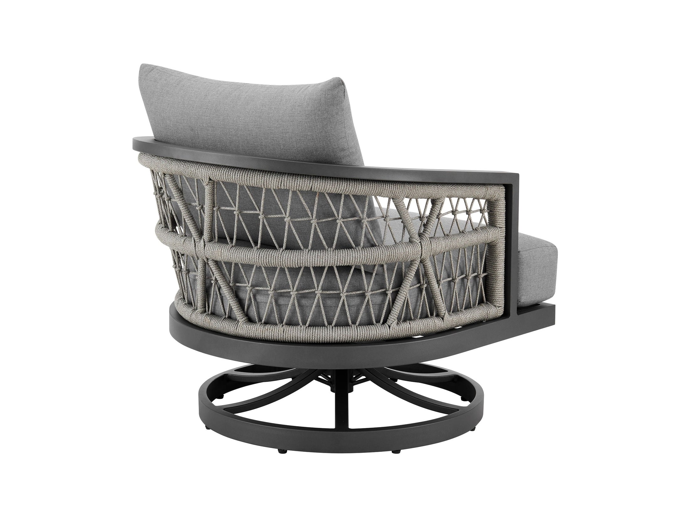 Zella - Outdoor Patio Swivel Armchair - Light Gray / Earl Gray
