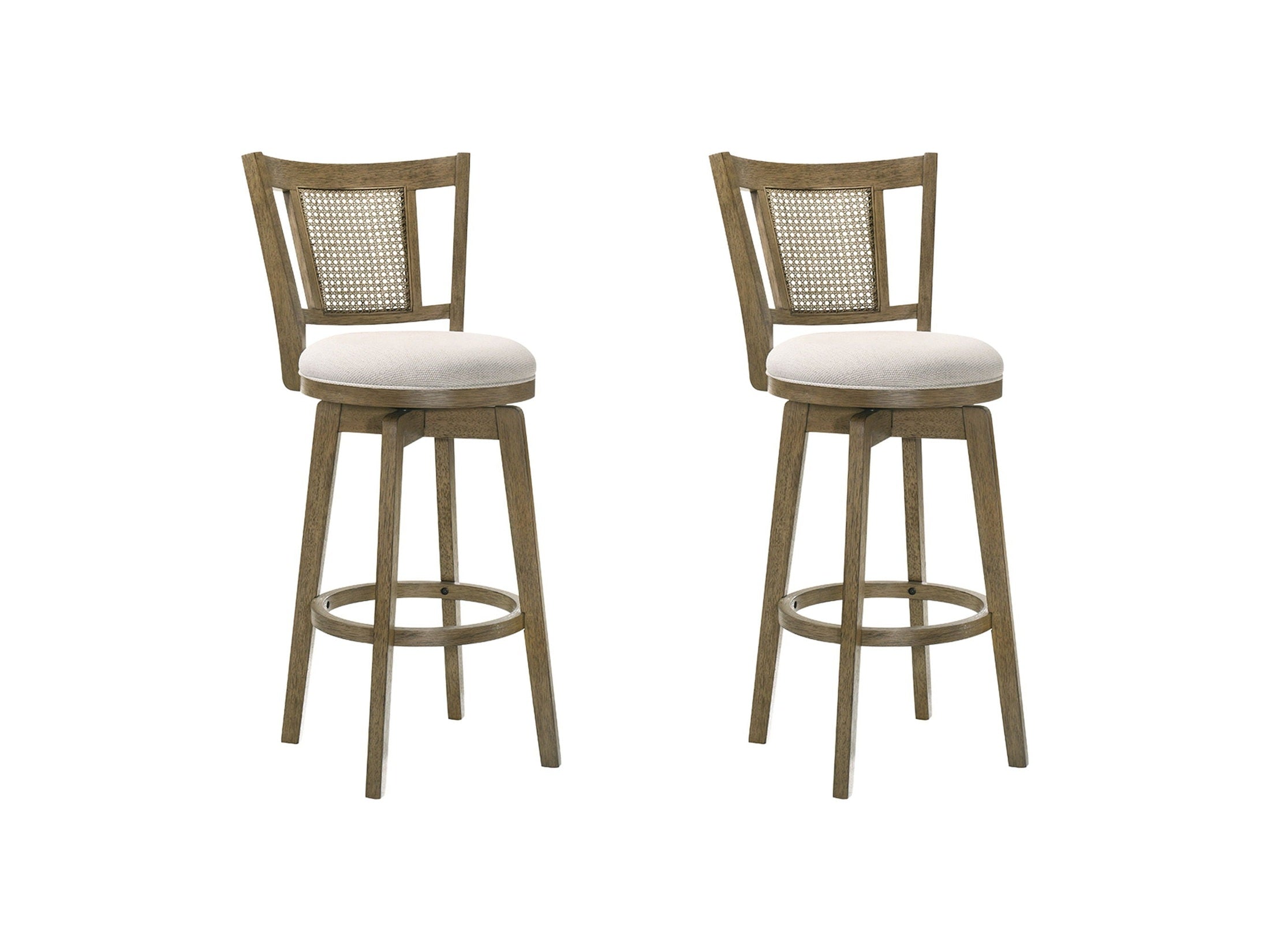 Isla - 30" Putty Brown Bar Height Rubberwood Swivel Barstool